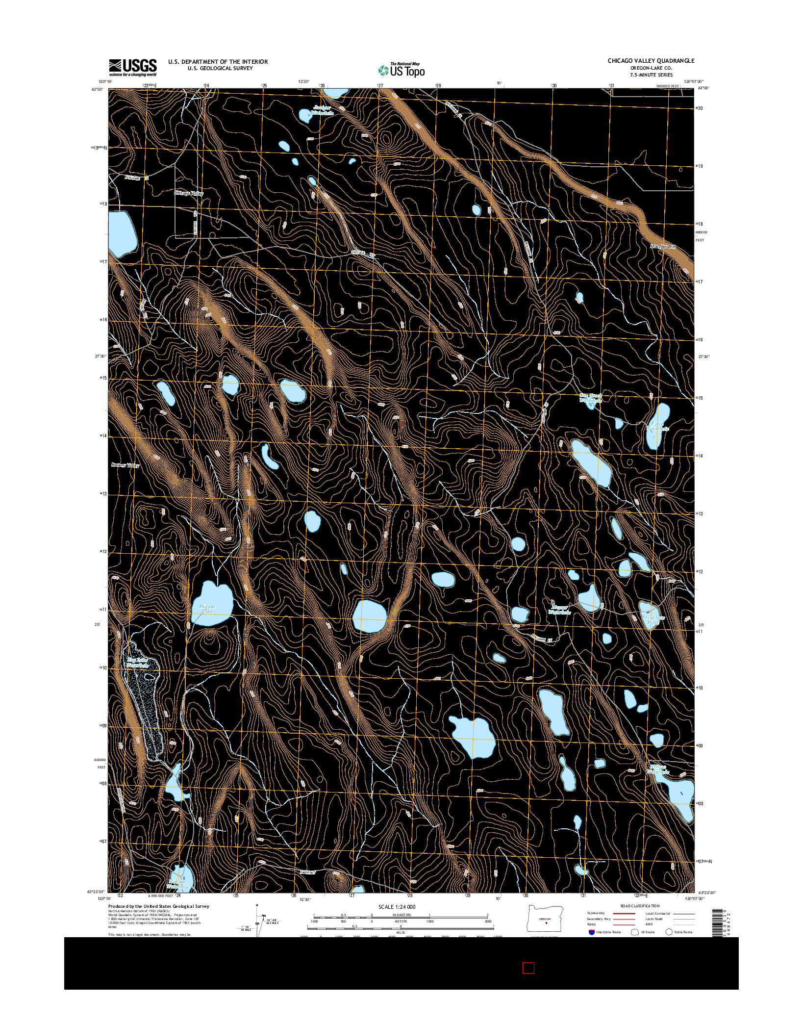 USGS US TOPO 7.5-MINUTE MAP FOR CHICAGO VALLEY, OR 2014
