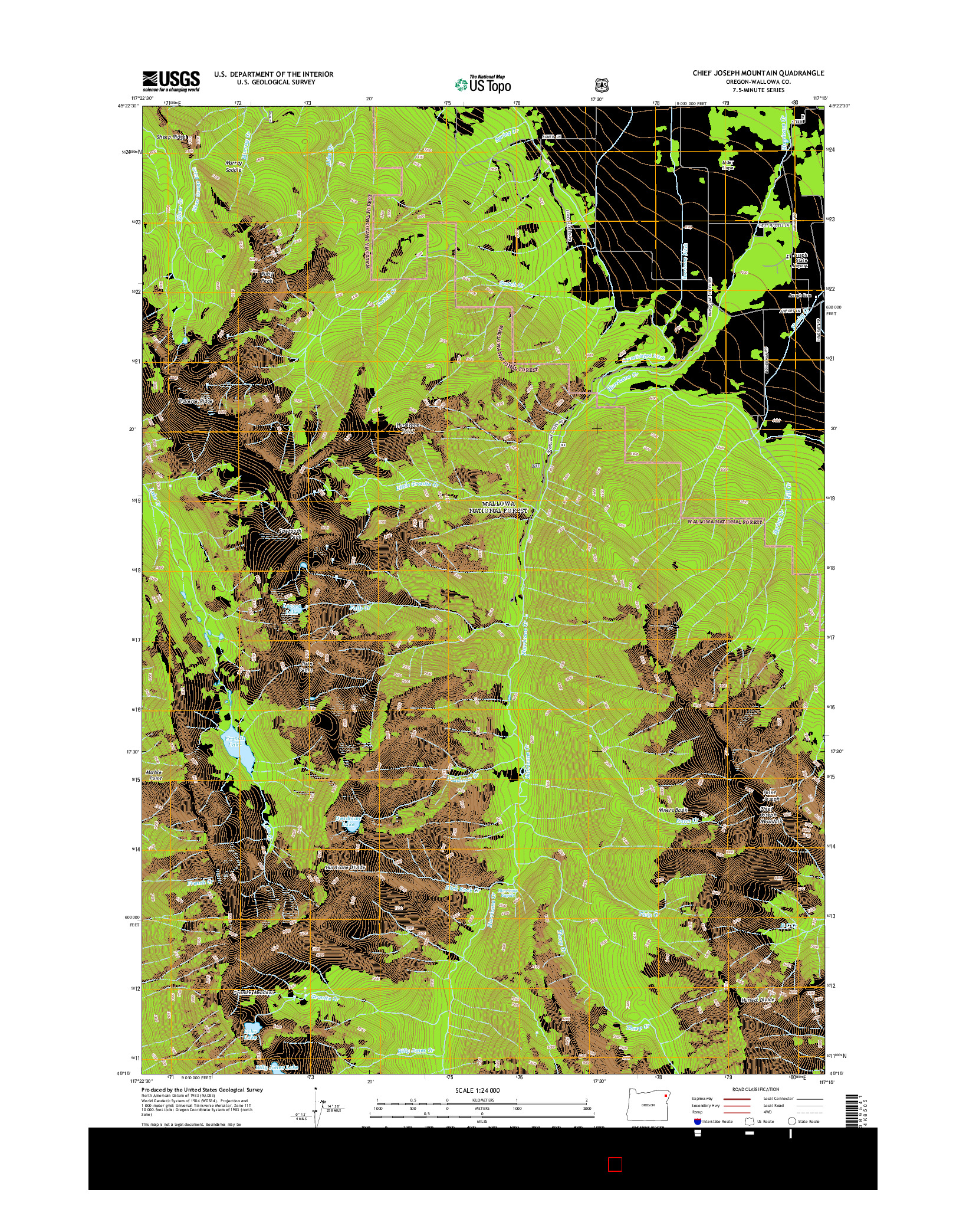 USGS US TOPO 7.5-MINUTE MAP FOR CHIEF JOSEPH MOUNTAIN, OR 2014