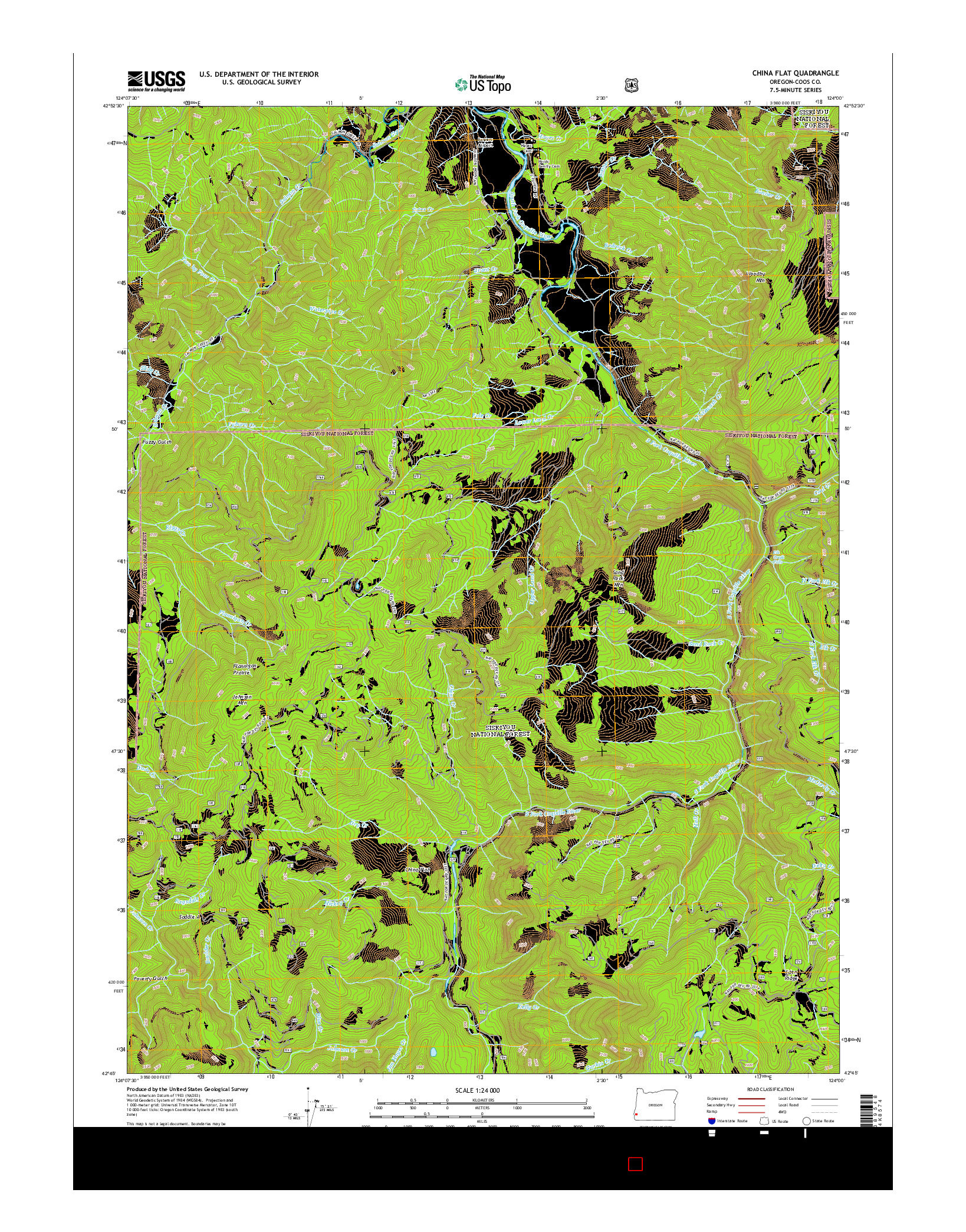 USGS US TOPO 7.5-MINUTE MAP FOR CHINA FLAT, OR 2014