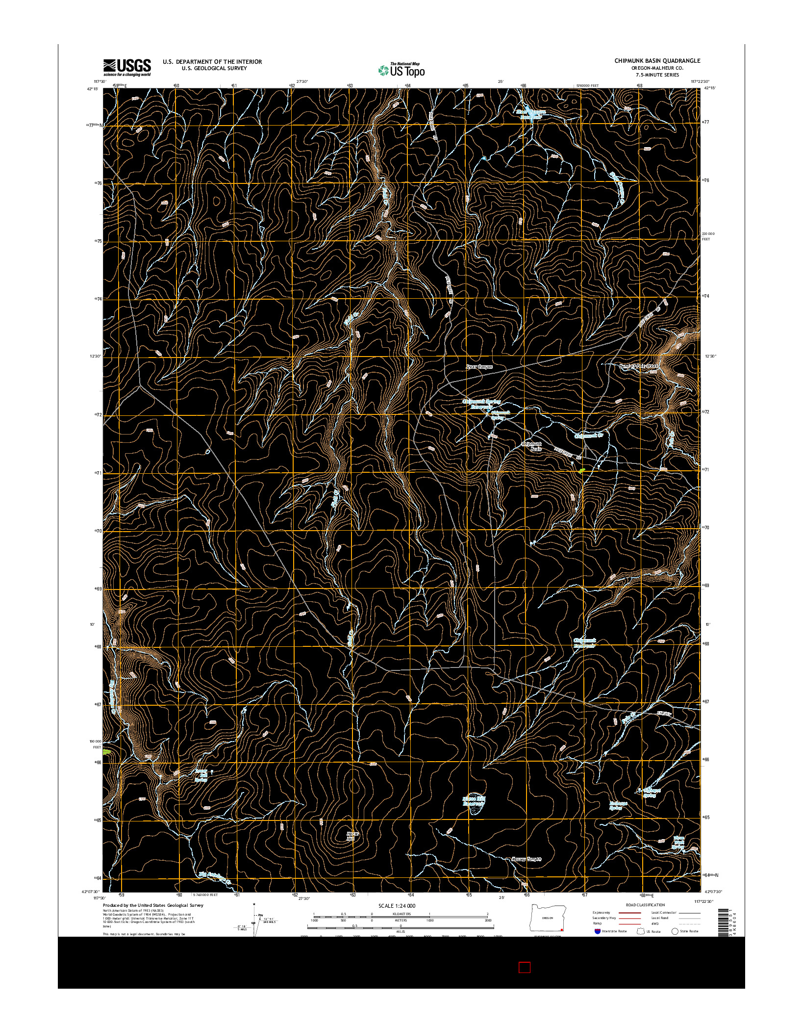 USGS US TOPO 7.5-MINUTE MAP FOR CHIPMUNK BASIN, OR 2014