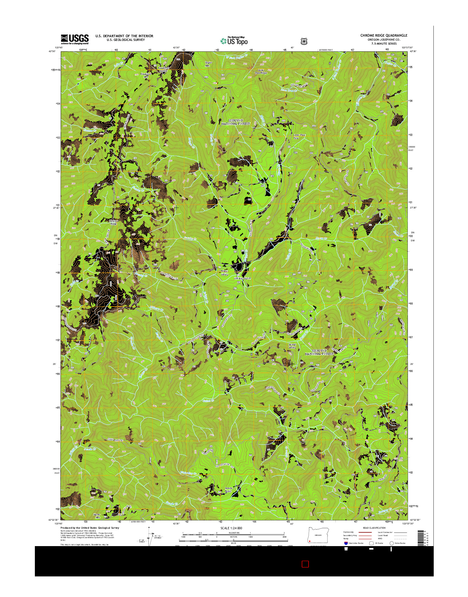 USGS US TOPO 7.5-MINUTE MAP FOR CHROME RIDGE, OR 2014