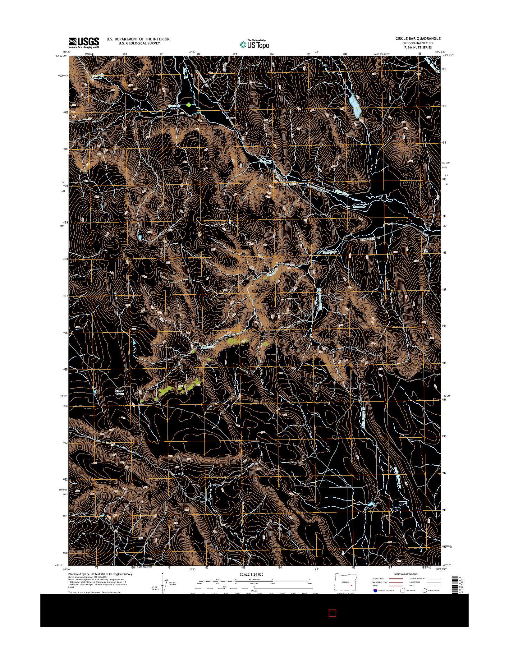 USGS US TOPO 7.5-MINUTE MAP FOR CIRCLE BAR, OR 2014
