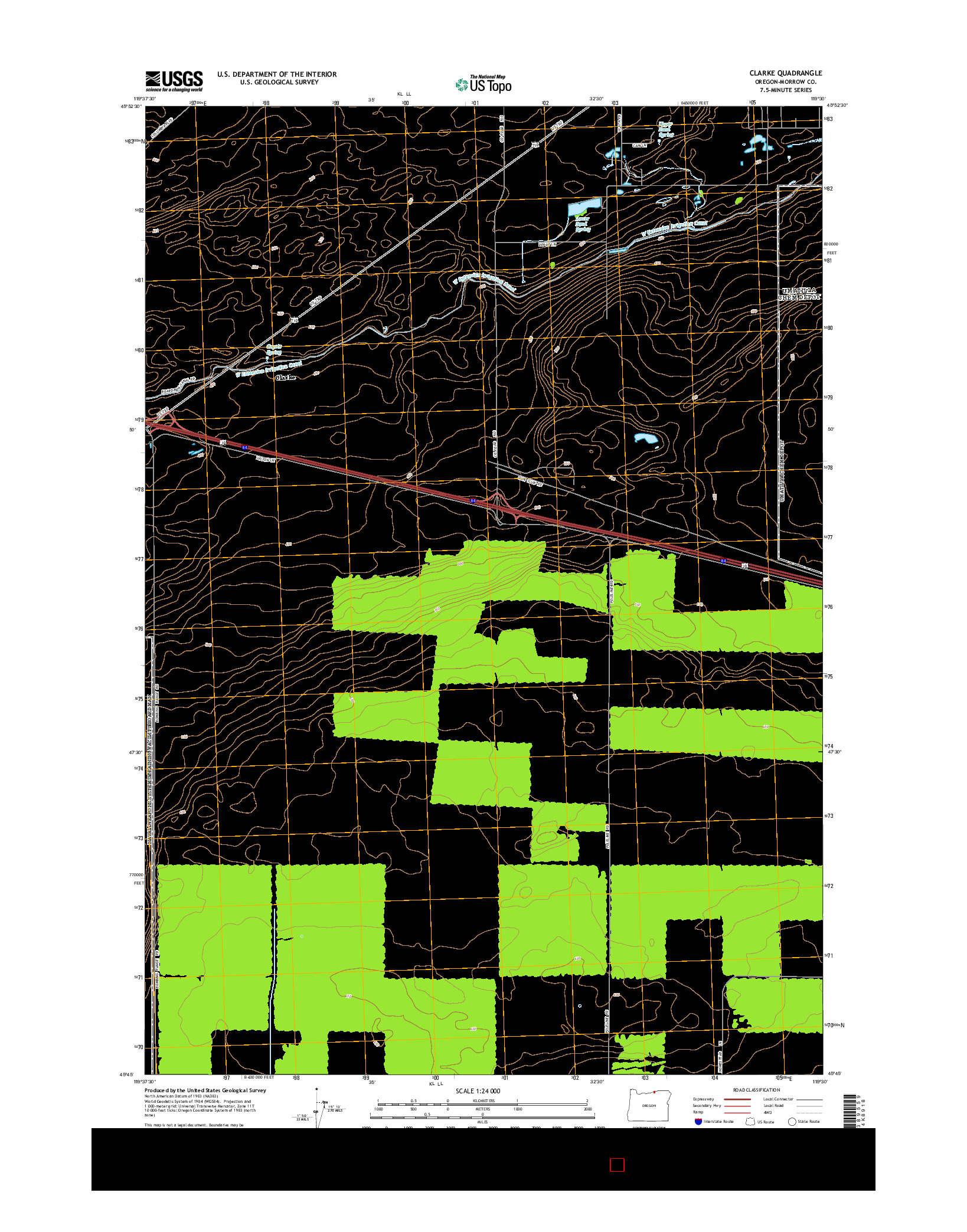 USGS US TOPO 7.5-MINUTE MAP FOR CLARKE, OR 2014