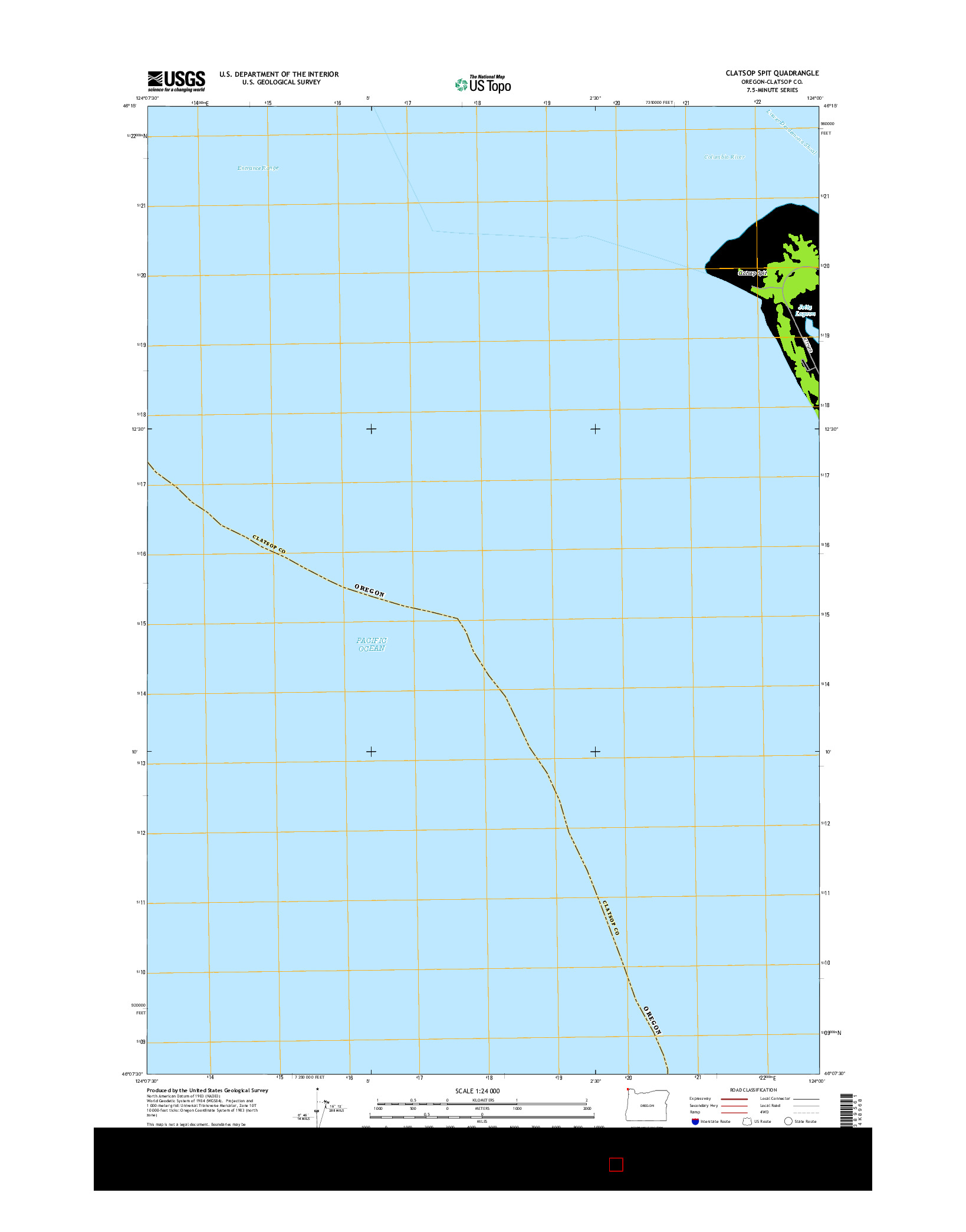 USGS US TOPO 7.5-MINUTE MAP FOR CLATSOP SPIT, OR 2014