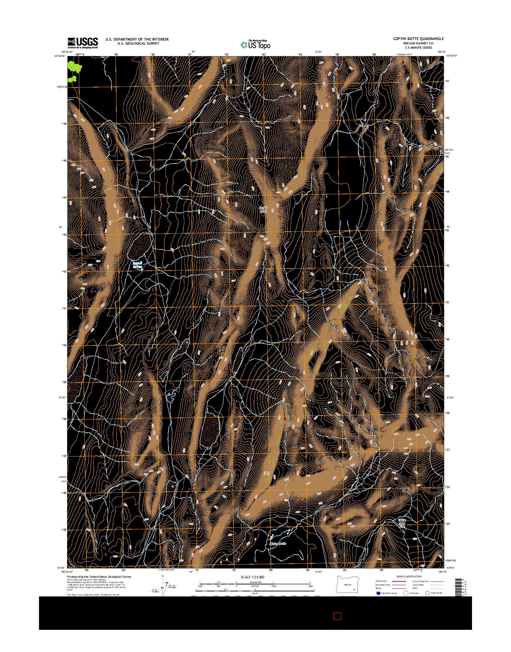 USGS US TOPO 7.5-MINUTE MAP FOR COFFIN BUTTE, OR 2014