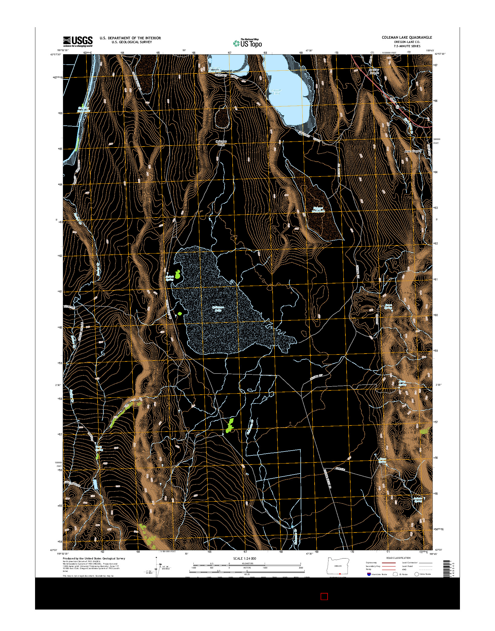 USGS US TOPO 7.5-MINUTE MAP FOR COLEMAN LAKE, OR 2014