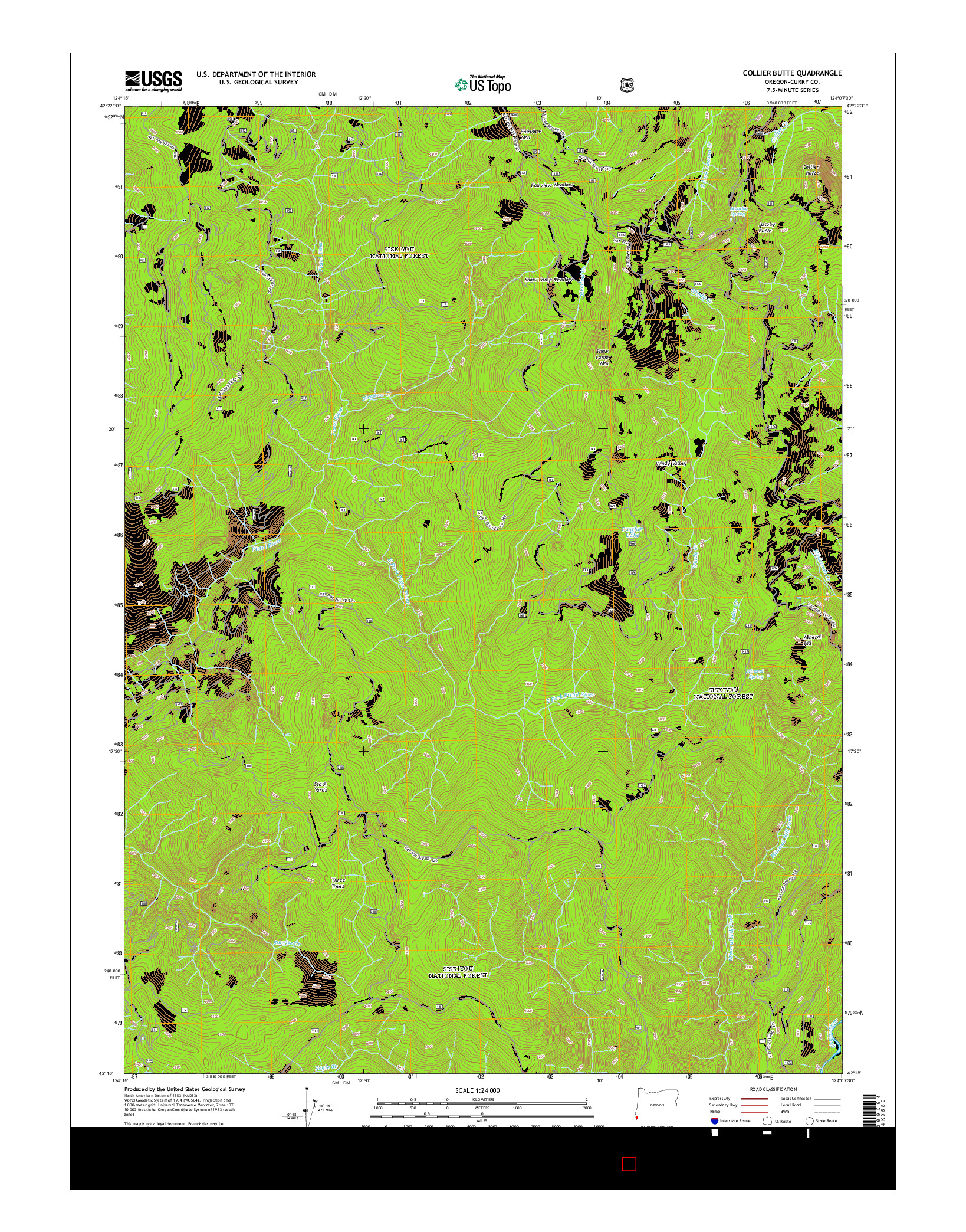 USGS US TOPO 7.5-MINUTE MAP FOR COLLIER BUTTE, OR 2014