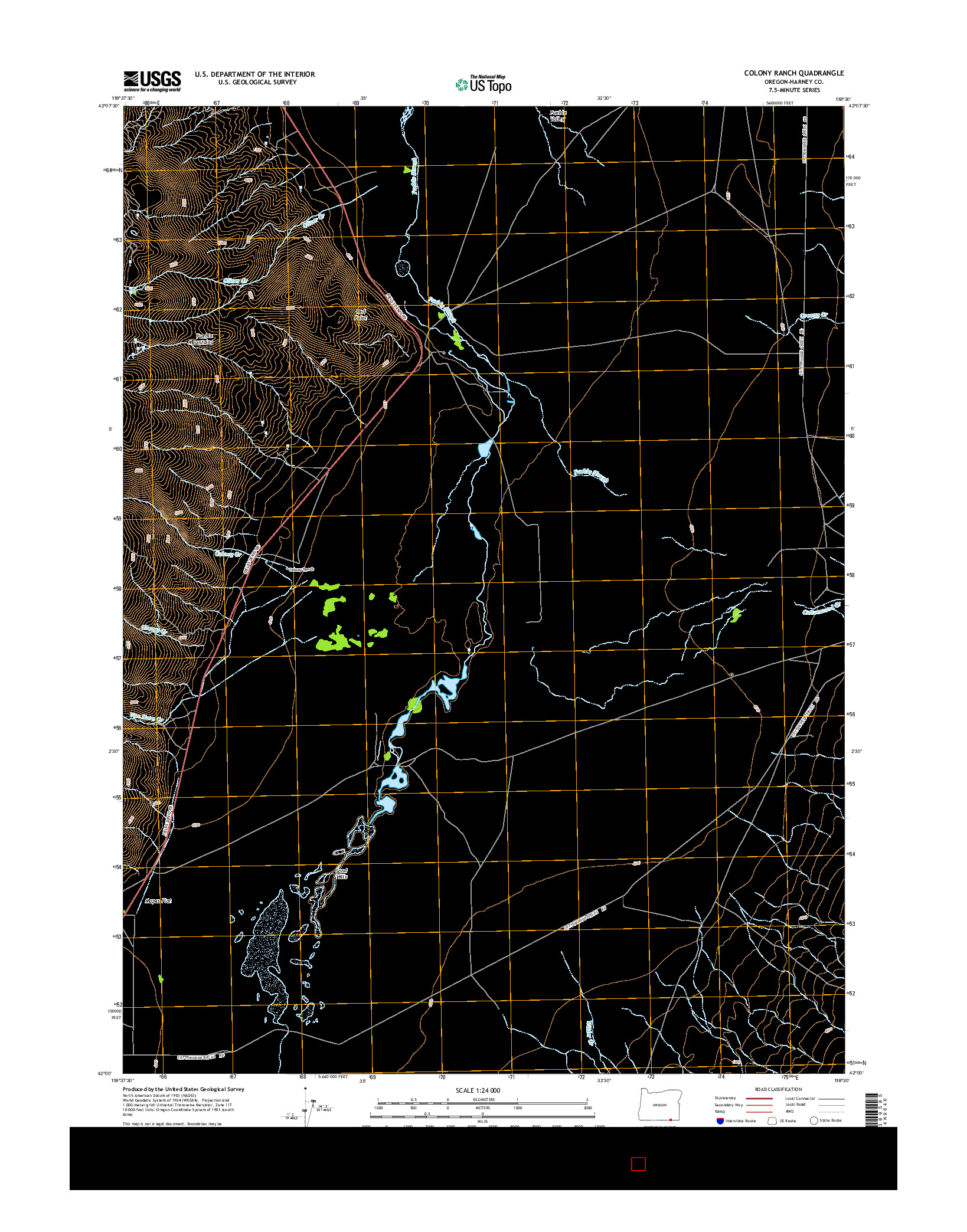 USGS US TOPO 7.5-MINUTE MAP FOR COLONY RANCH, OR 2014