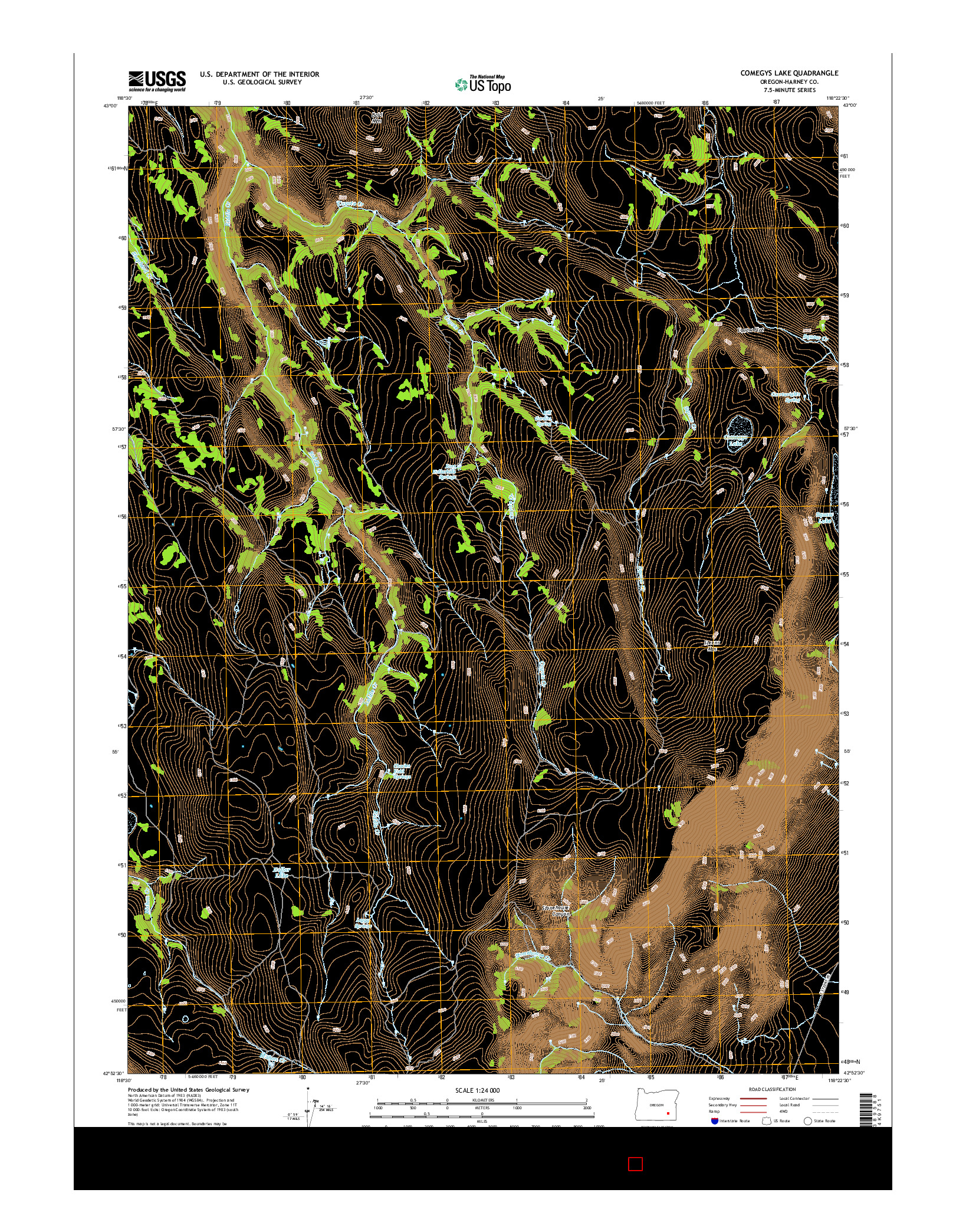 USGS US TOPO 7.5-MINUTE MAP FOR COMEGYS LAKE, OR 2014