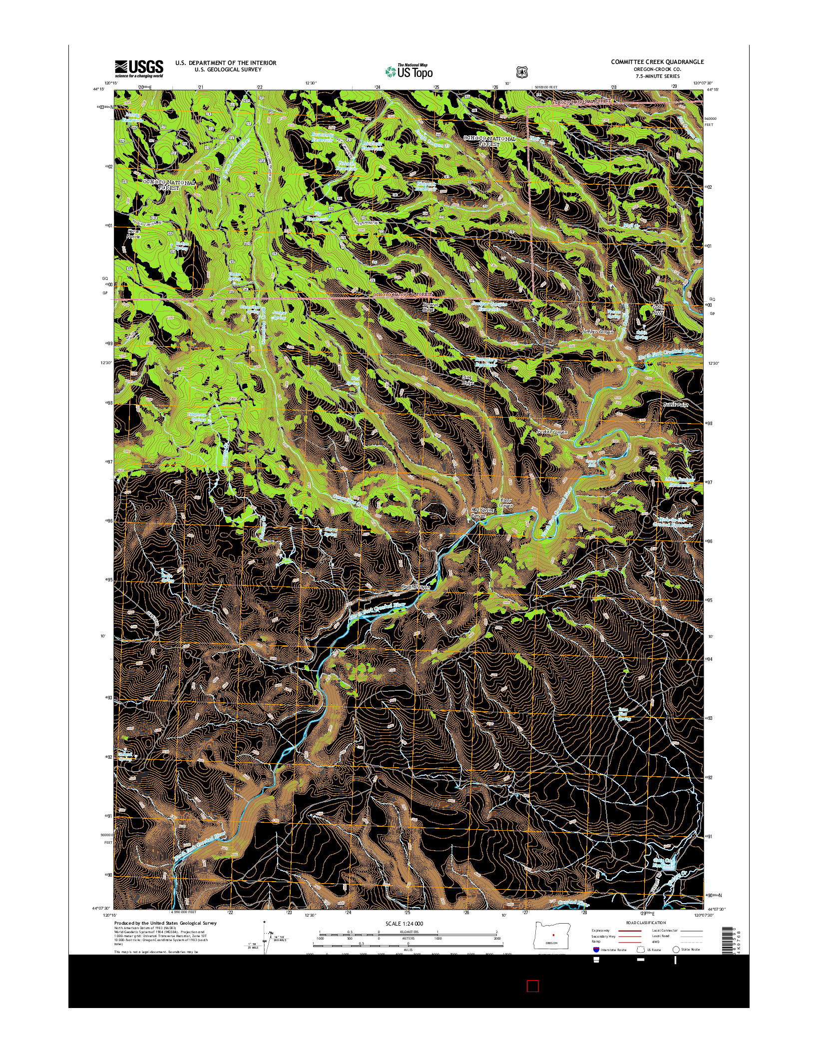 USGS US TOPO 7.5-MINUTE MAP FOR COMMITTEE CREEK, OR 2014