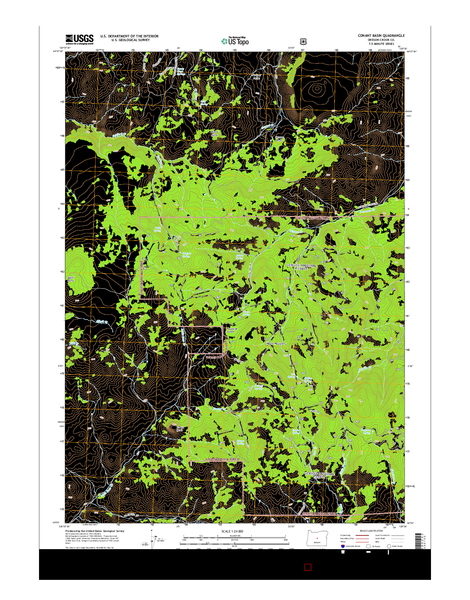 USGS US TOPO 7.5-MINUTE MAP FOR CONANT BASIN, OR 2014