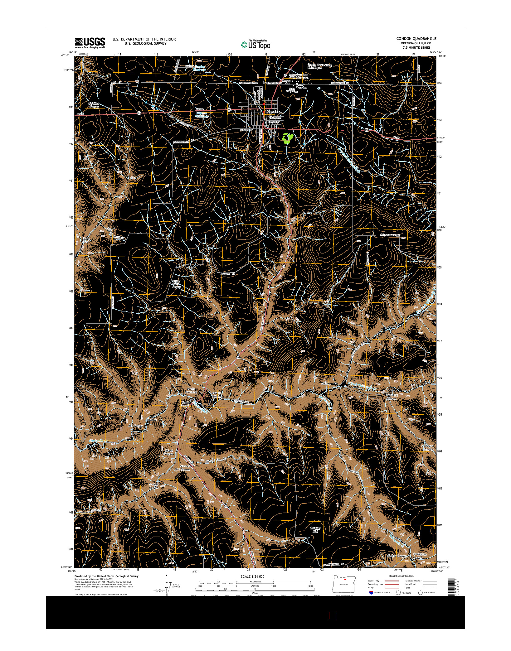 USGS US TOPO 7.5-MINUTE MAP FOR CONDON, OR 2014
