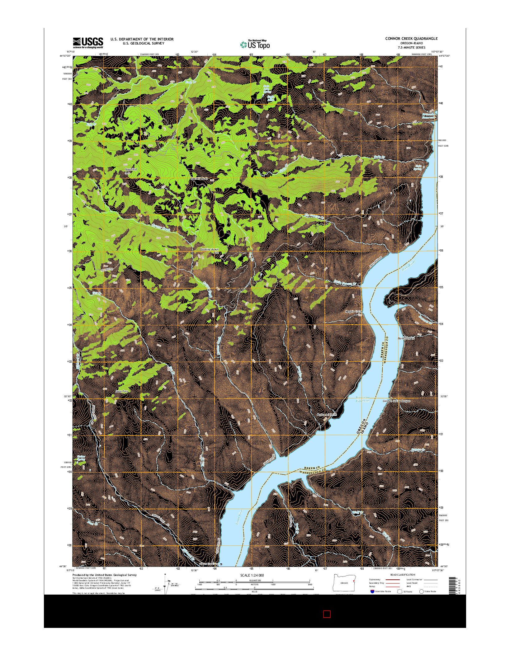 USGS US TOPO 7.5-MINUTE MAP FOR CONNOR CREEK, OR-ID 2014