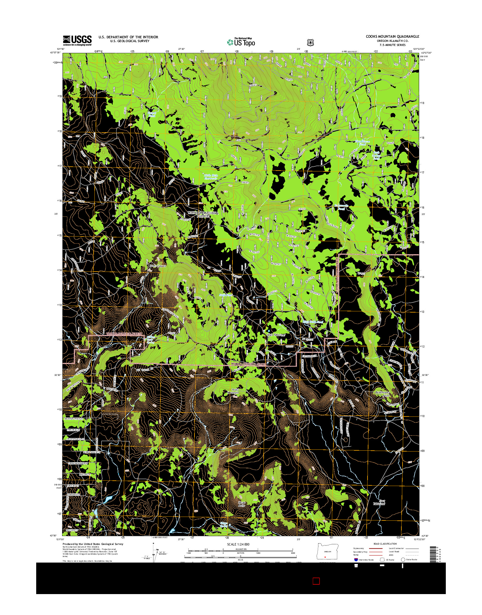 USGS US TOPO 7.5-MINUTE MAP FOR COOKS MOUNTAIN, OR 2014