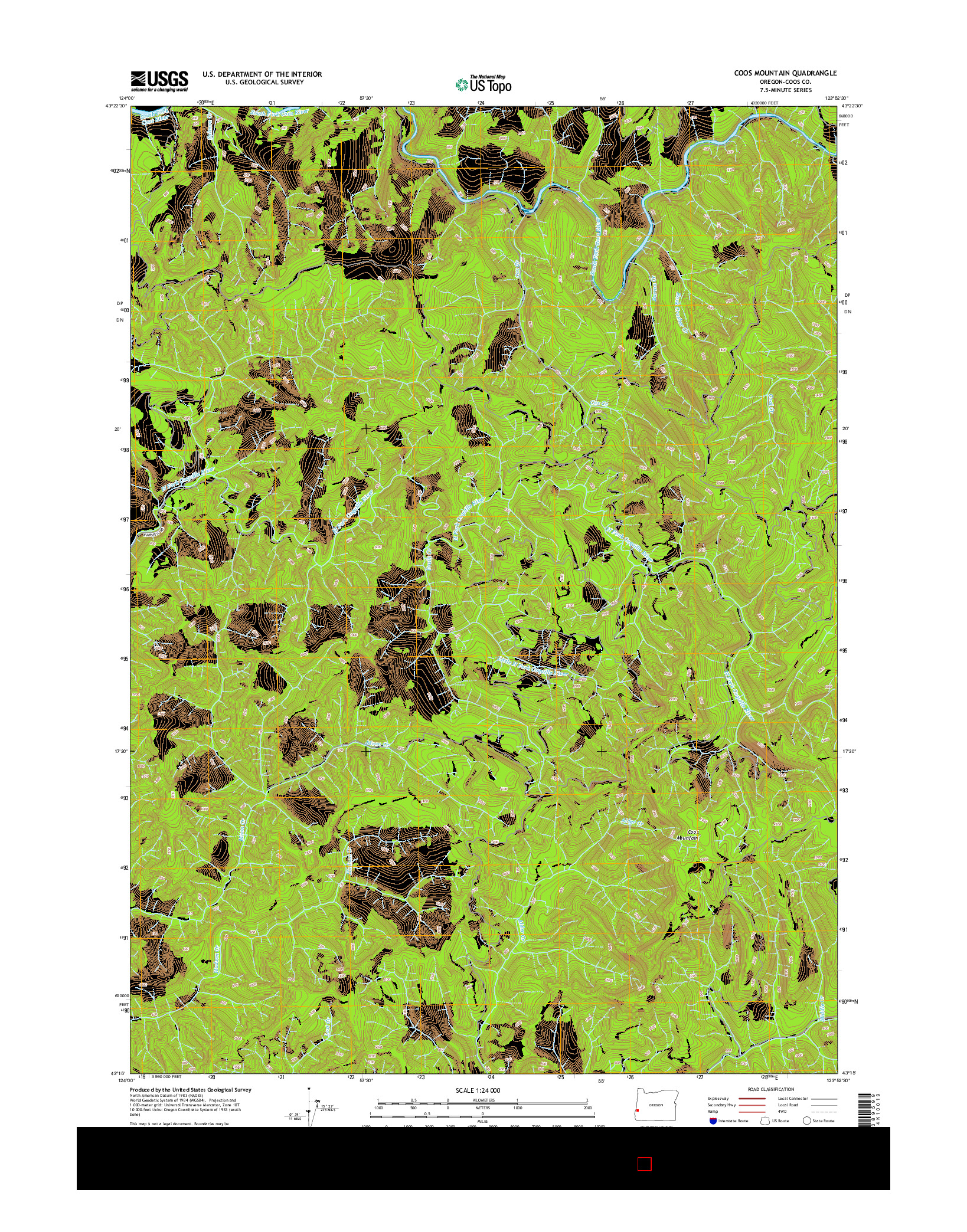 USGS US TOPO 7.5-MINUTE MAP FOR COOS MOUNTAIN, OR 2014