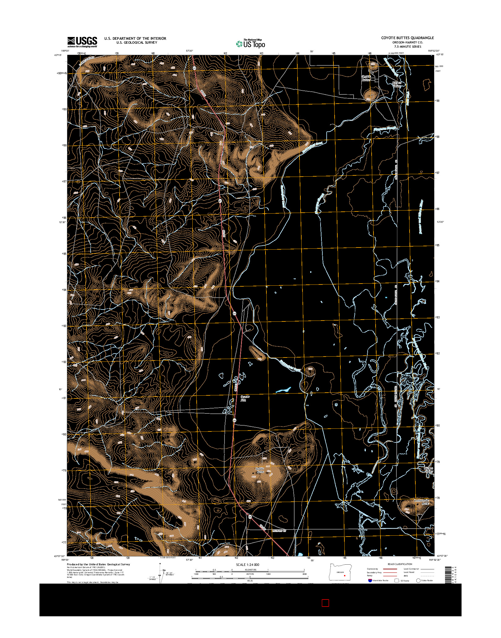 USGS US TOPO 7.5-MINUTE MAP FOR COYOTE BUTTES, OR 2014