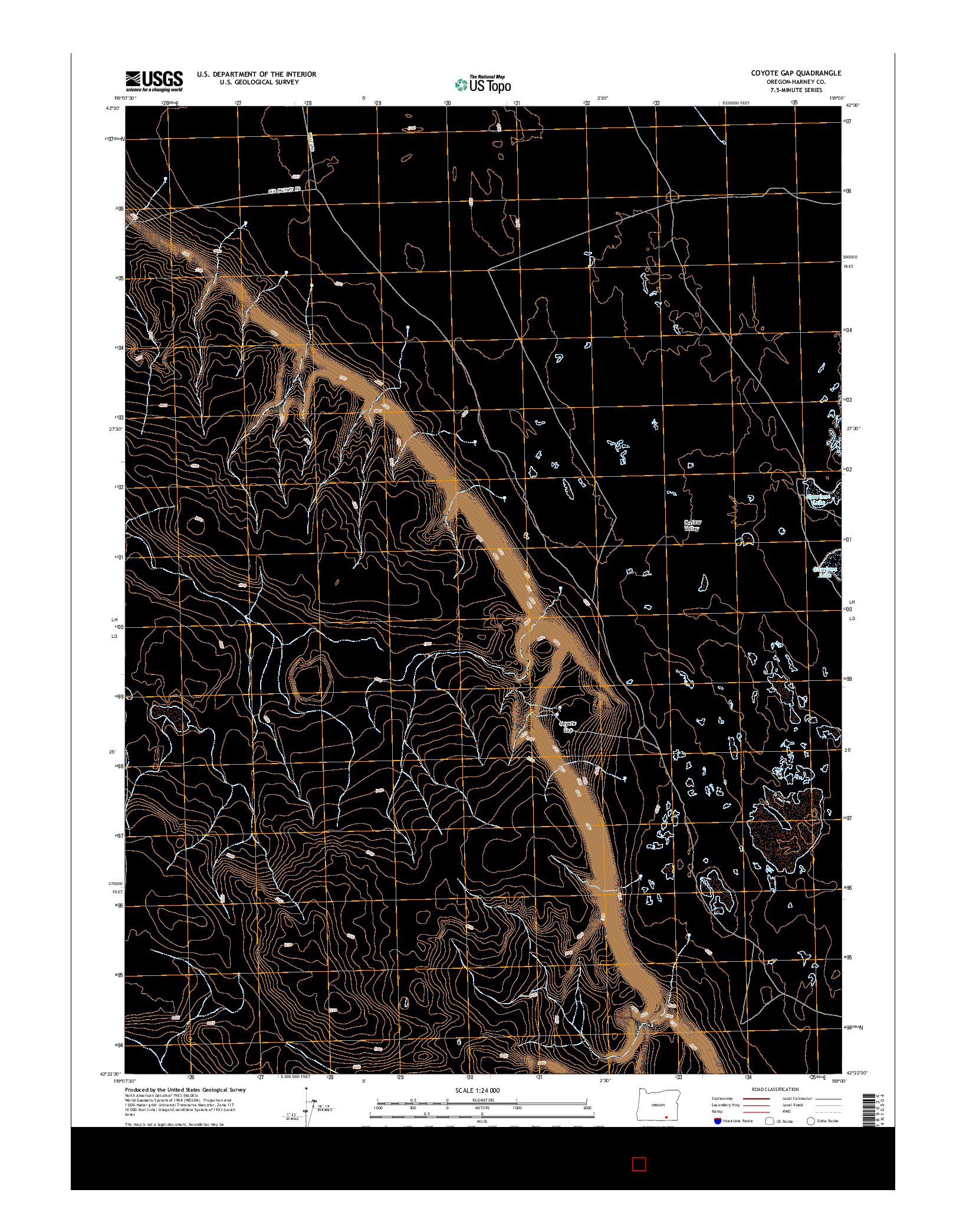 USGS US TOPO 7.5-MINUTE MAP FOR COYOTE GAP, OR 2014