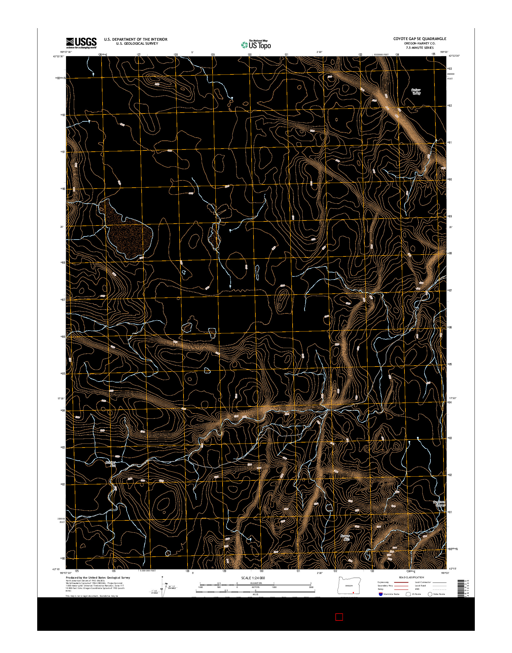 USGS US TOPO 7.5-MINUTE MAP FOR COYOTE GAP SE, OR 2014