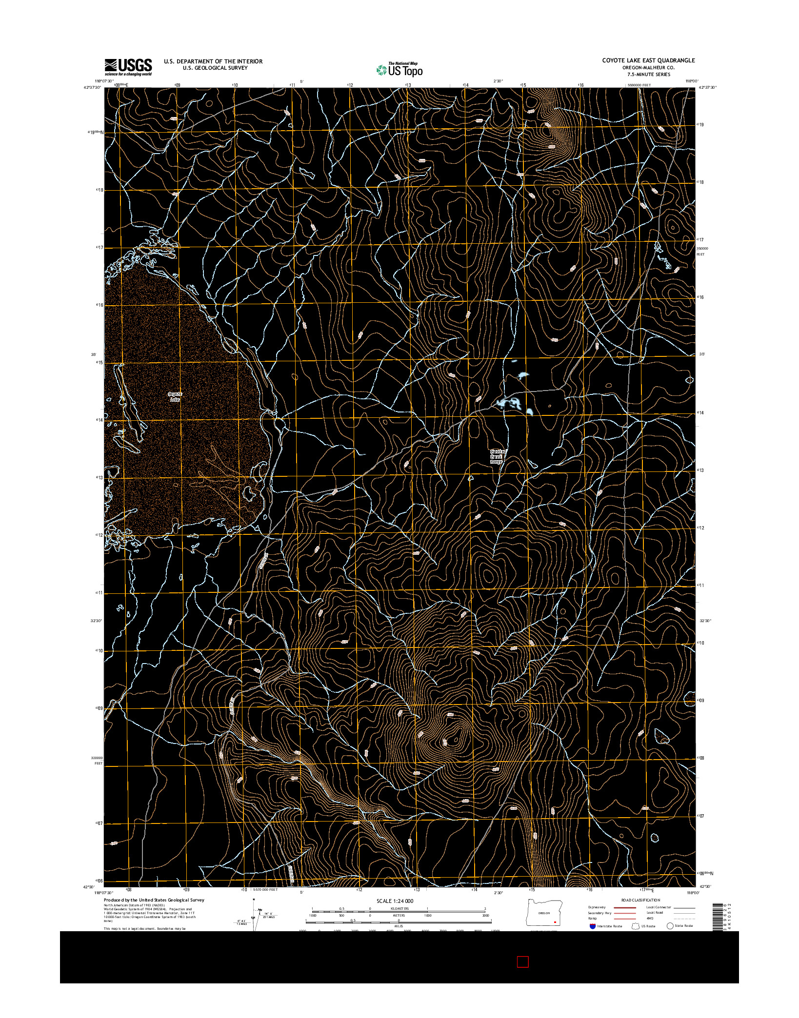 USGS US TOPO 7.5-MINUTE MAP FOR COYOTE LAKE EAST, OR 2014