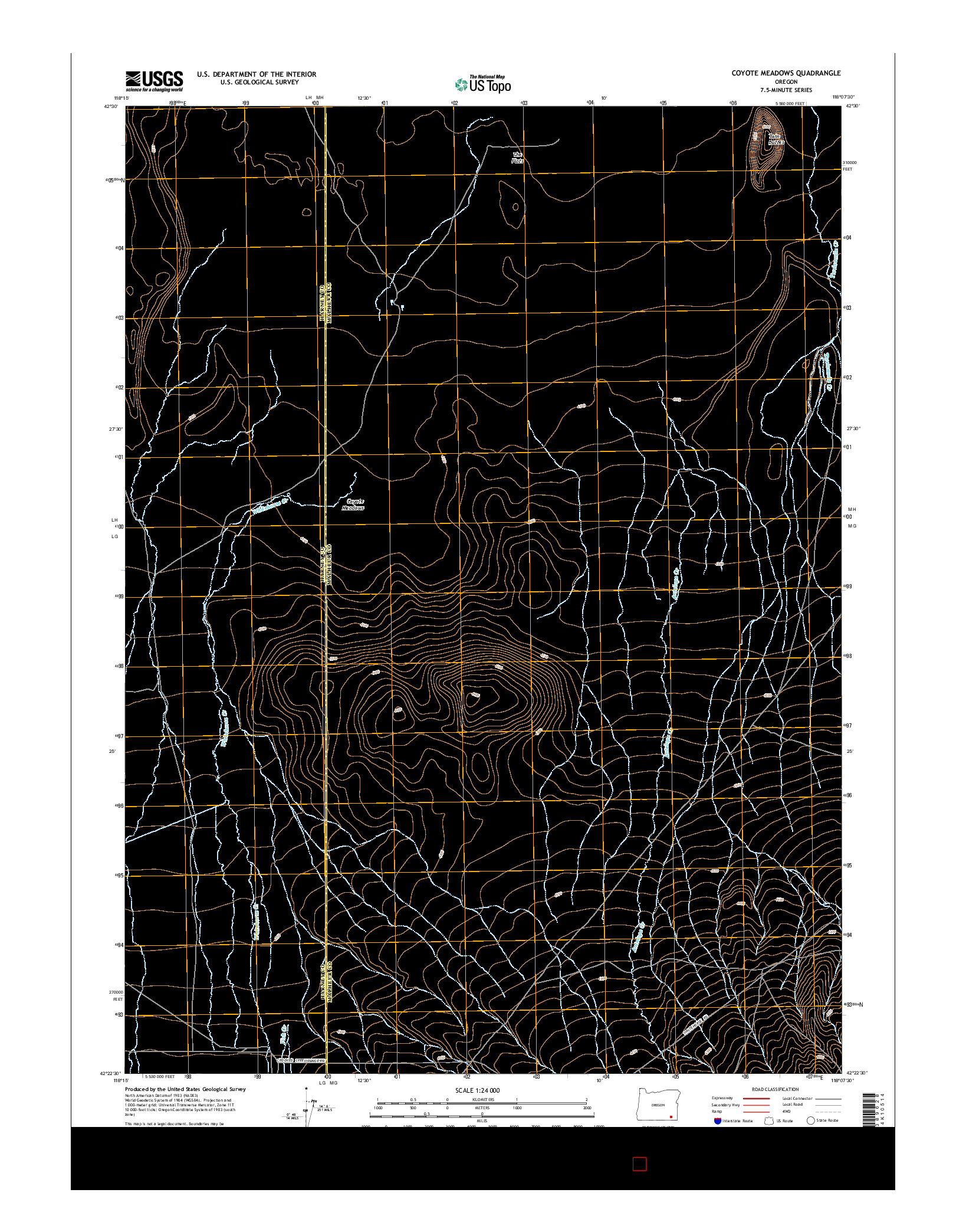 USGS US TOPO 7.5-MINUTE MAP FOR COYOTE MEADOWS, OR 2014