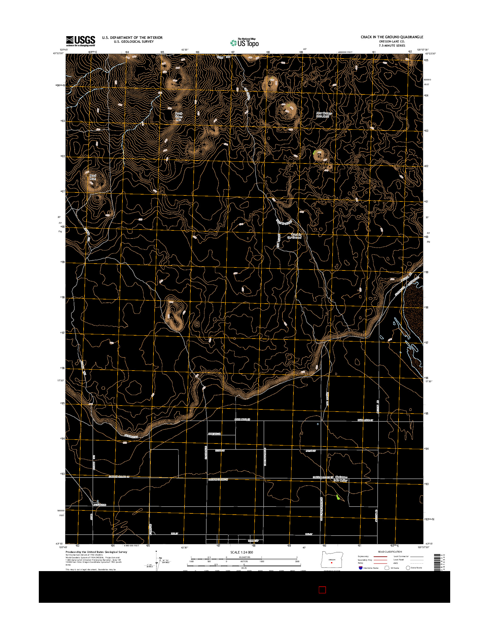 USGS US TOPO 7.5-MINUTE MAP FOR CRACK IN THE GROUND, OR 2014