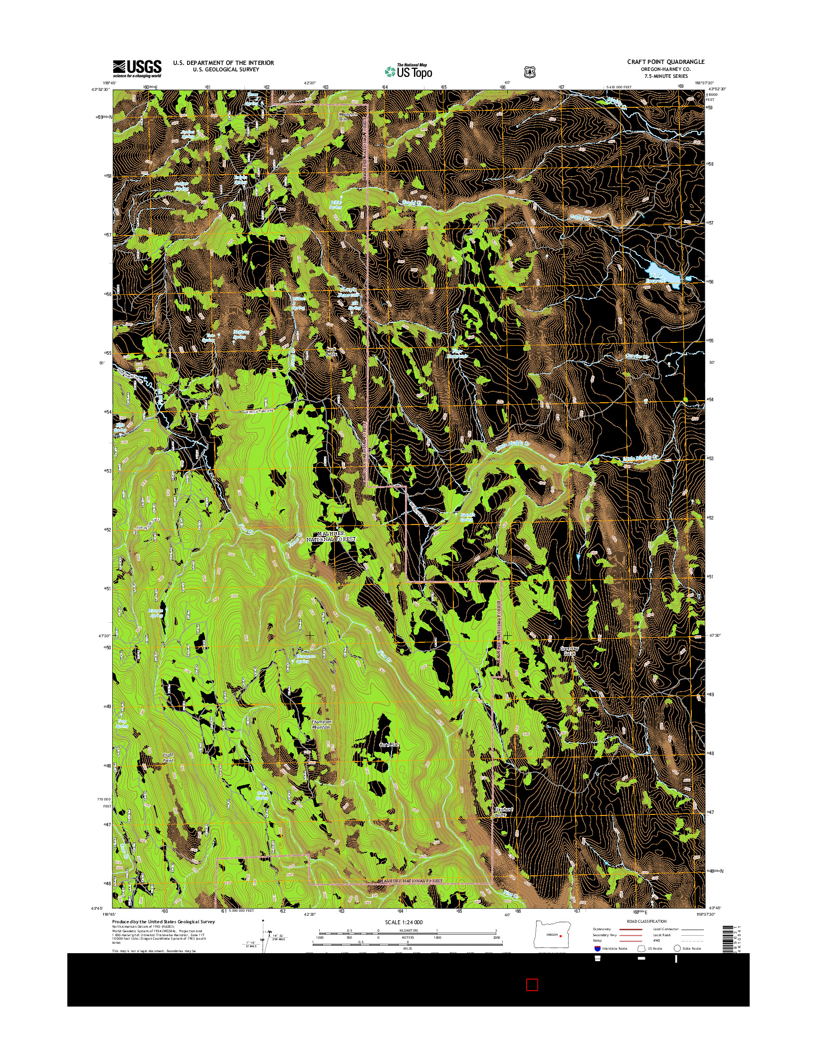 USGS US TOPO 7.5-MINUTE MAP FOR CRAFT POINT, OR 2014