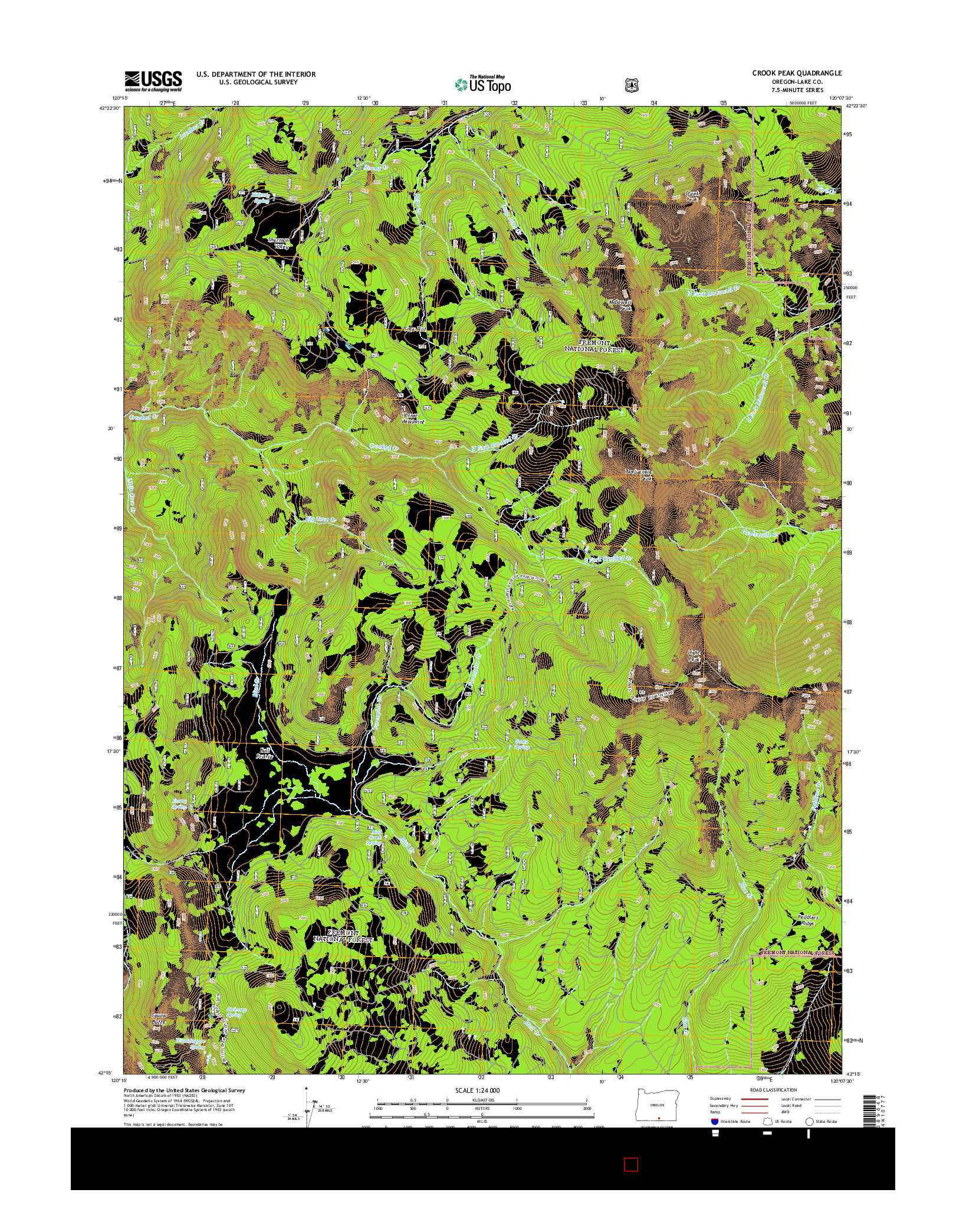 USGS US TOPO 7.5-MINUTE MAP FOR CROOK PEAK, OR 2014