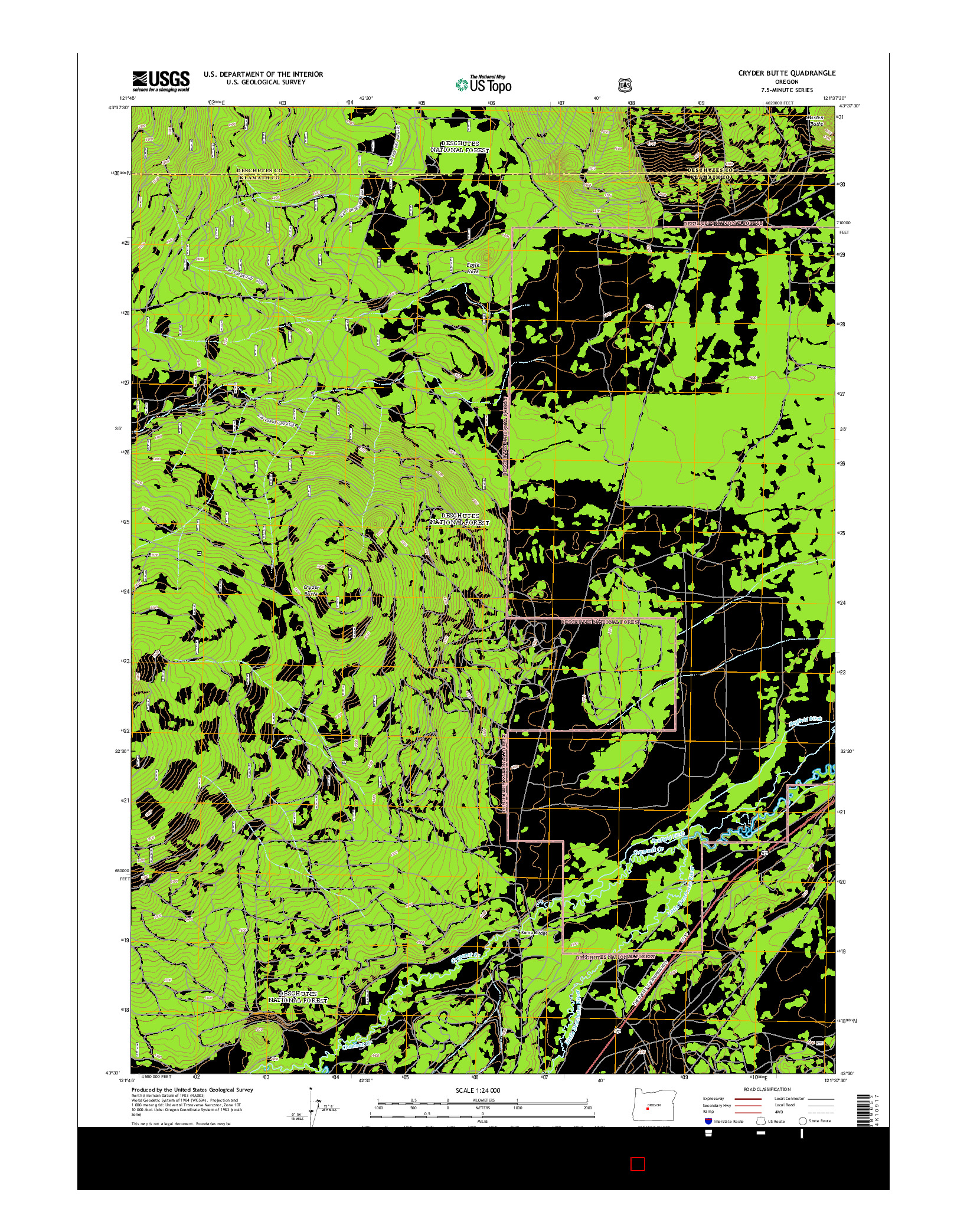 USGS US TOPO 7.5-MINUTE MAP FOR CRYDER BUTTE, OR 2014