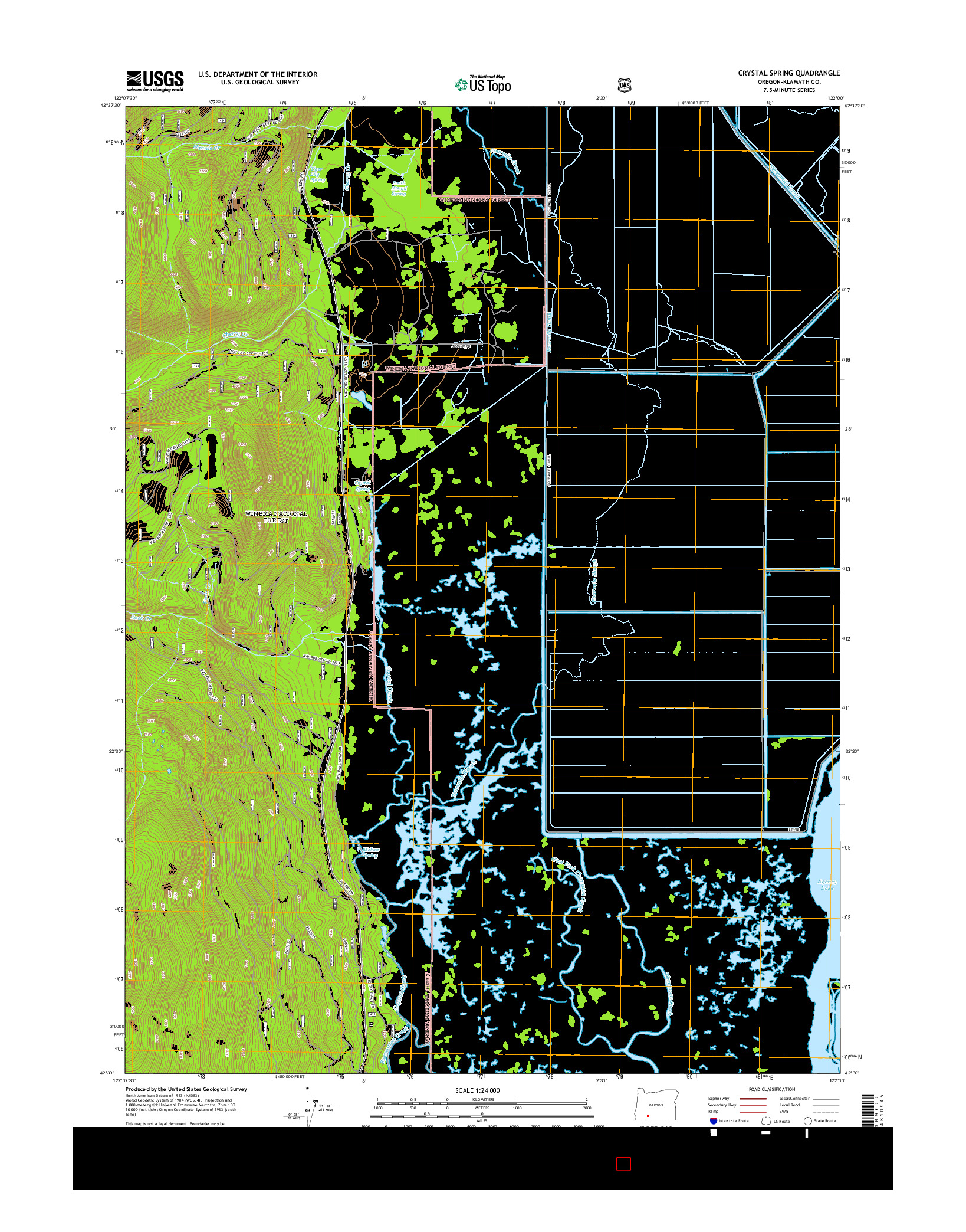 USGS US TOPO 7.5-MINUTE MAP FOR CRYSTAL SPRING, OR 2014