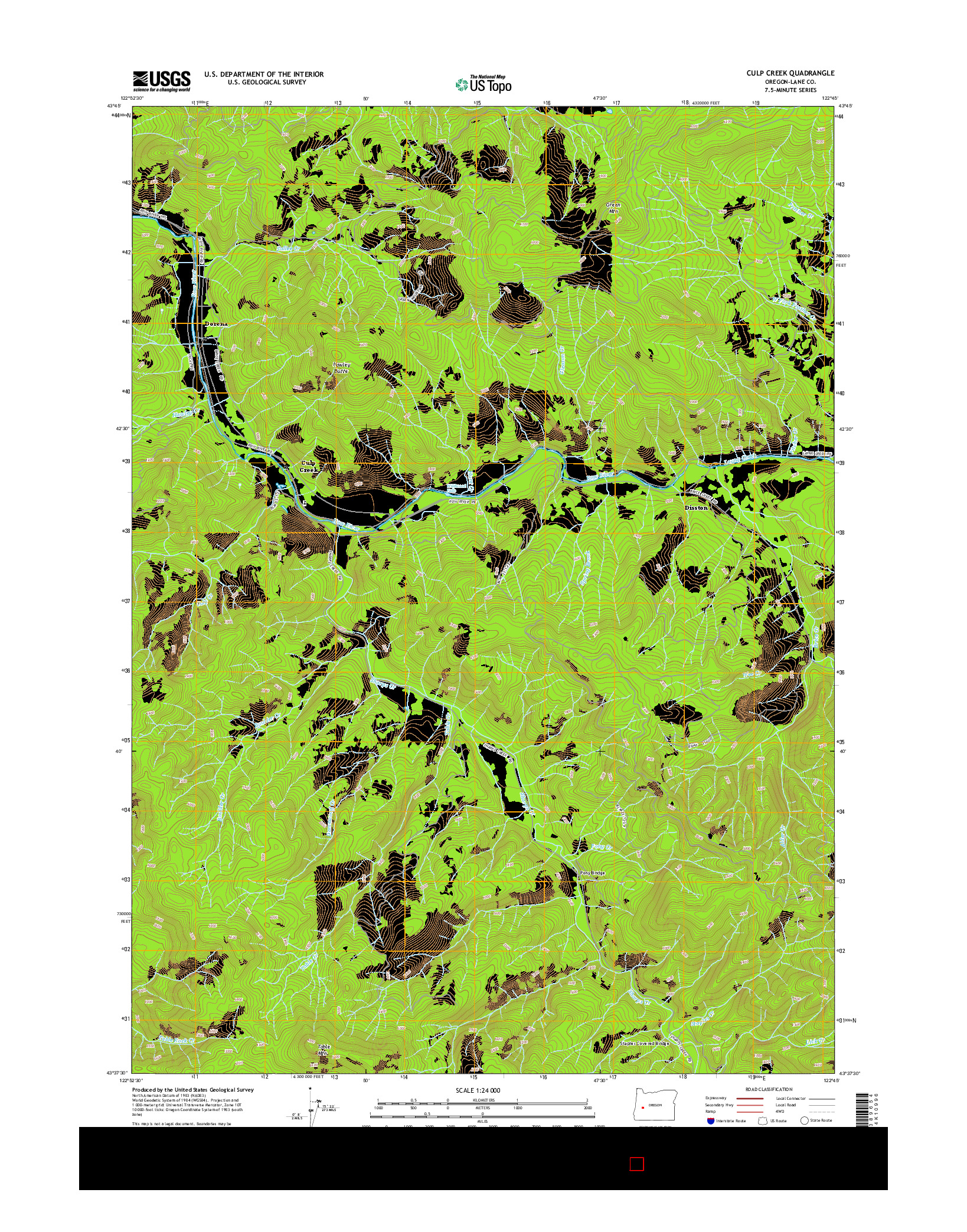 USGS US TOPO 7.5-MINUTE MAP FOR CULP CREEK, OR 2014