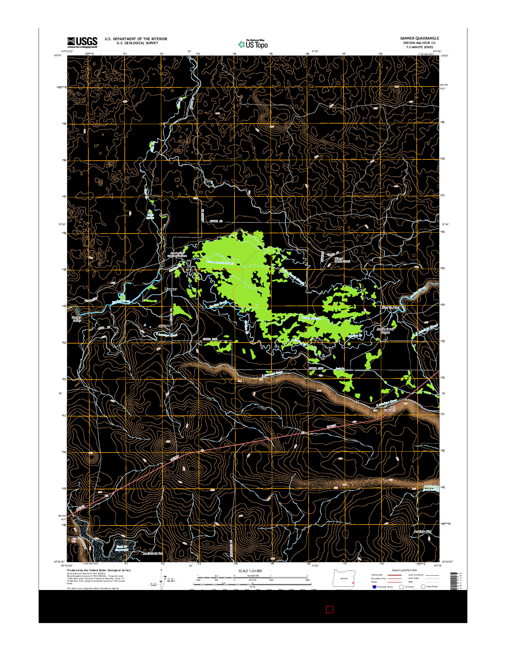USGS US TOPO 7.5-MINUTE MAP FOR DANNER, OR 2014