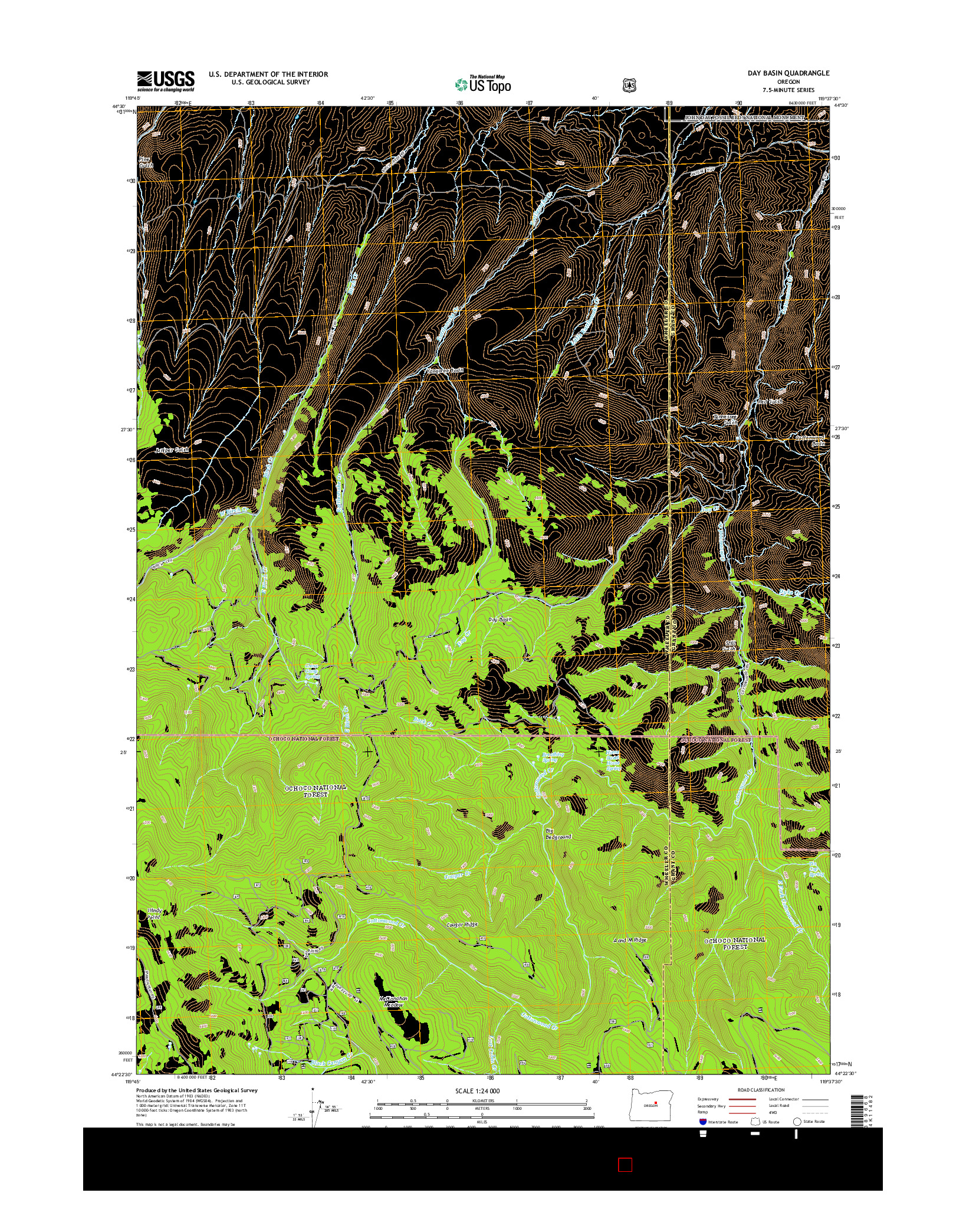 USGS US TOPO 7.5-MINUTE MAP FOR DAY BASIN, OR 2014