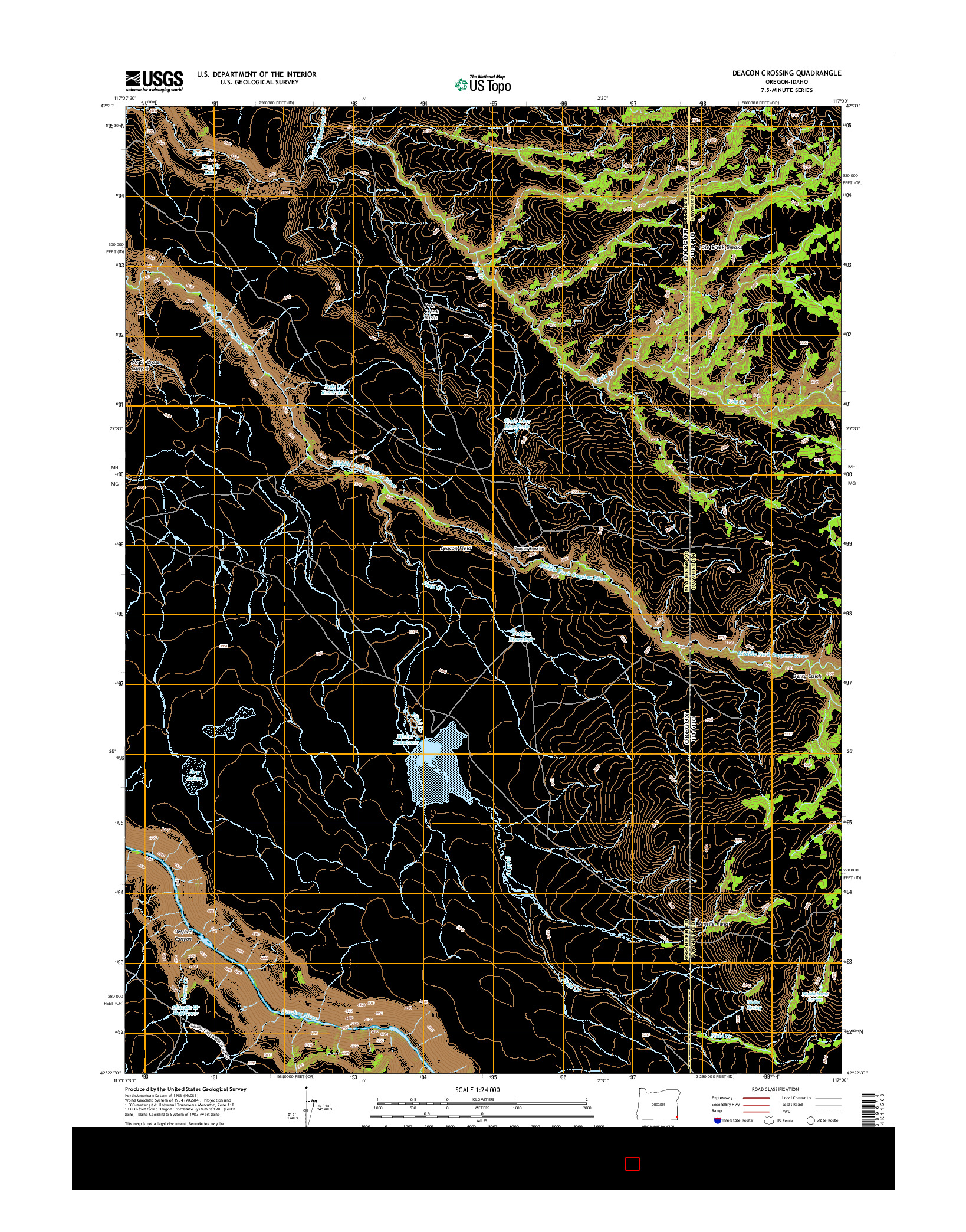 USGS US TOPO 7.5-MINUTE MAP FOR DEACON CROSSING, OR-ID 2014