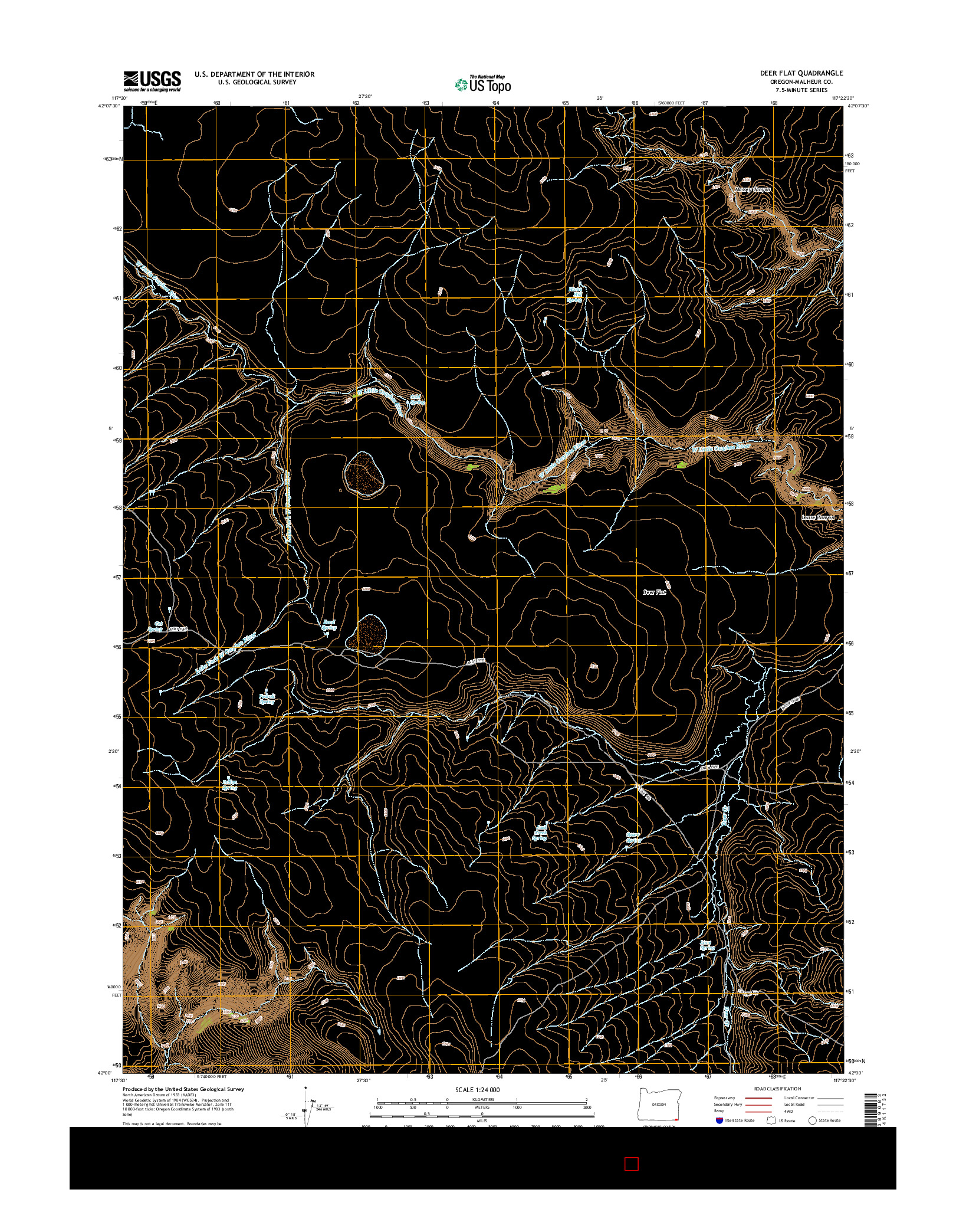 USGS US TOPO 7.5-MINUTE MAP FOR DEER FLAT, OR 2014