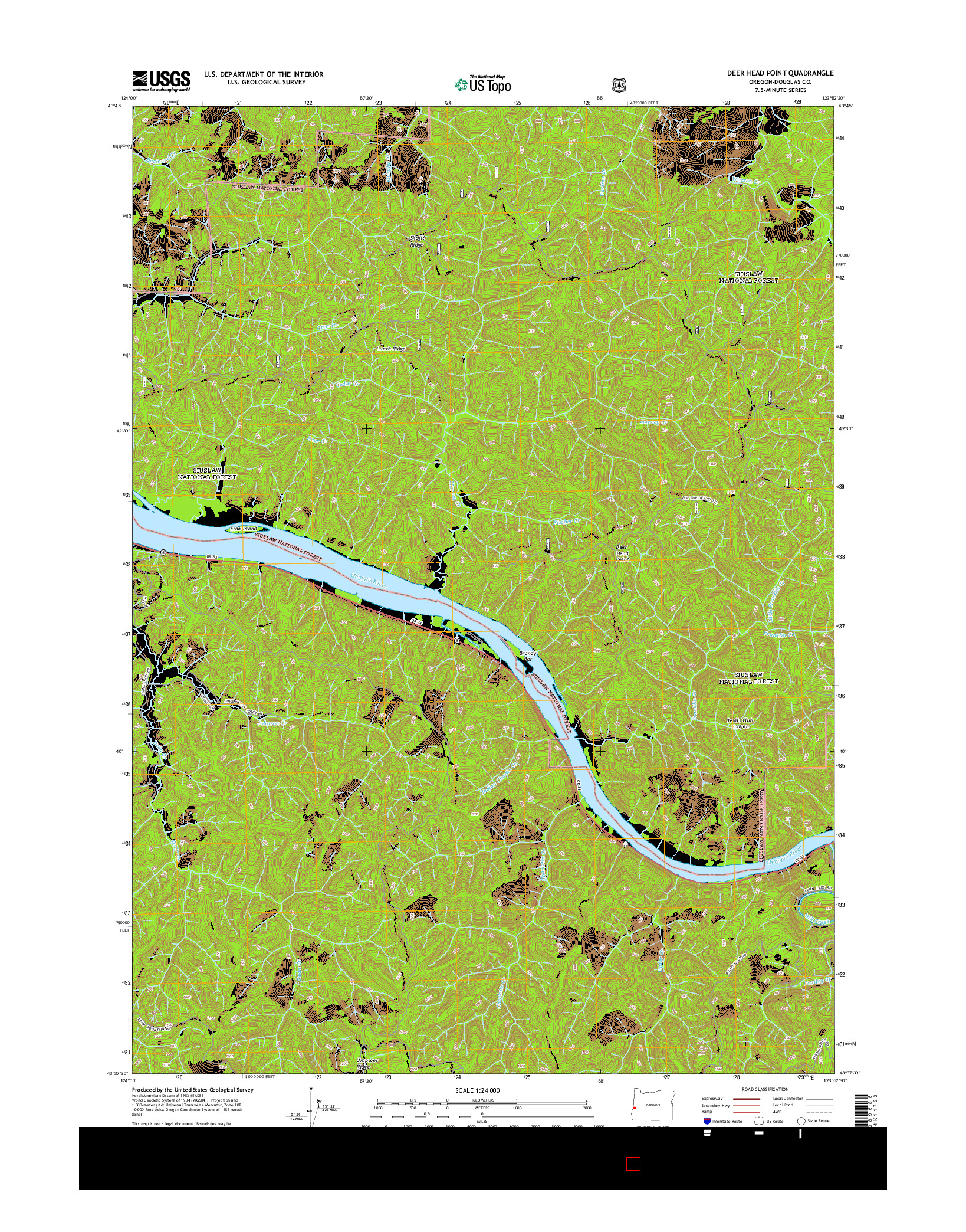 USGS US TOPO 7.5-MINUTE MAP FOR DEER HEAD POINT, OR 2014