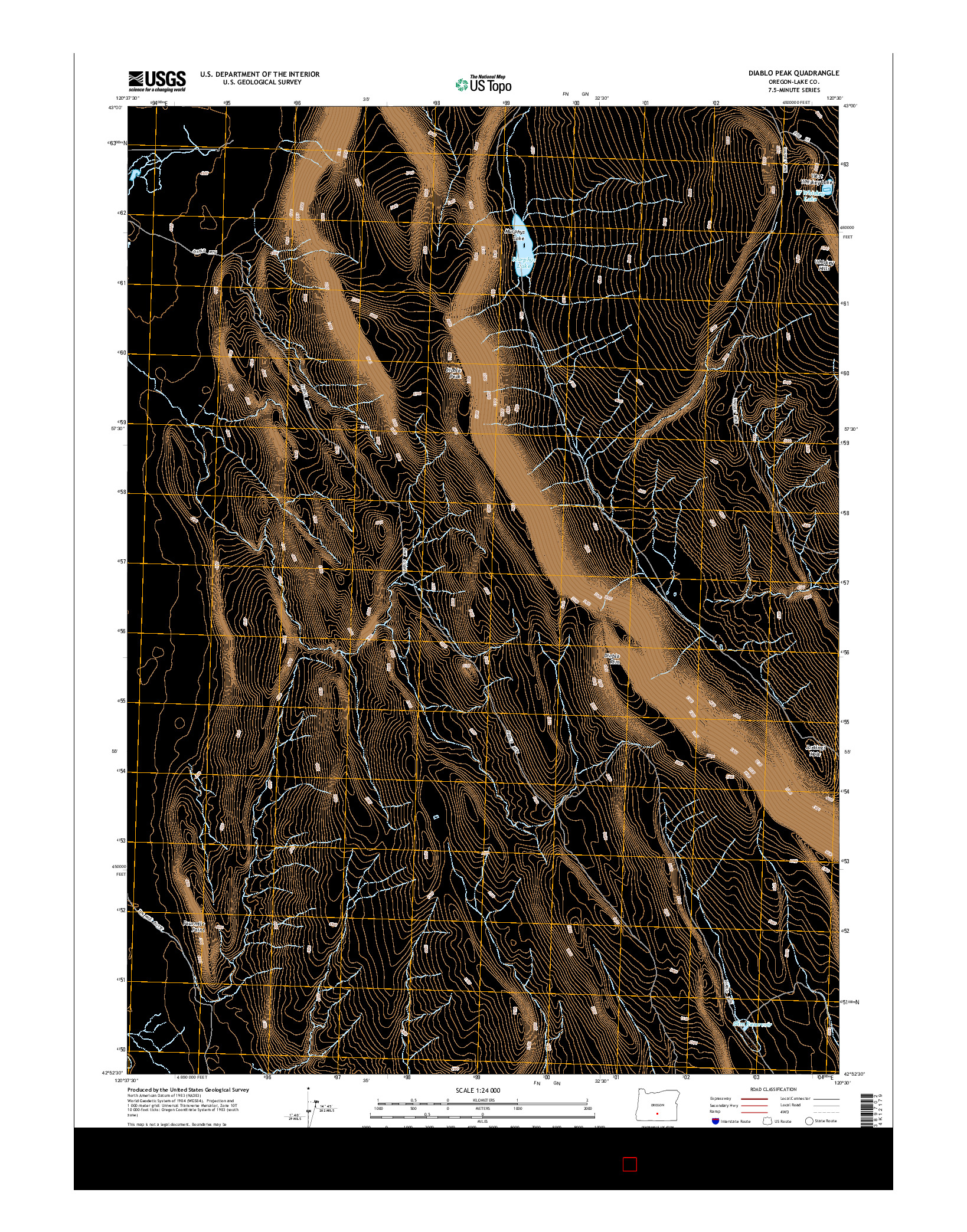 USGS US TOPO 7.5-MINUTE MAP FOR DIABLO PEAK, OR 2014