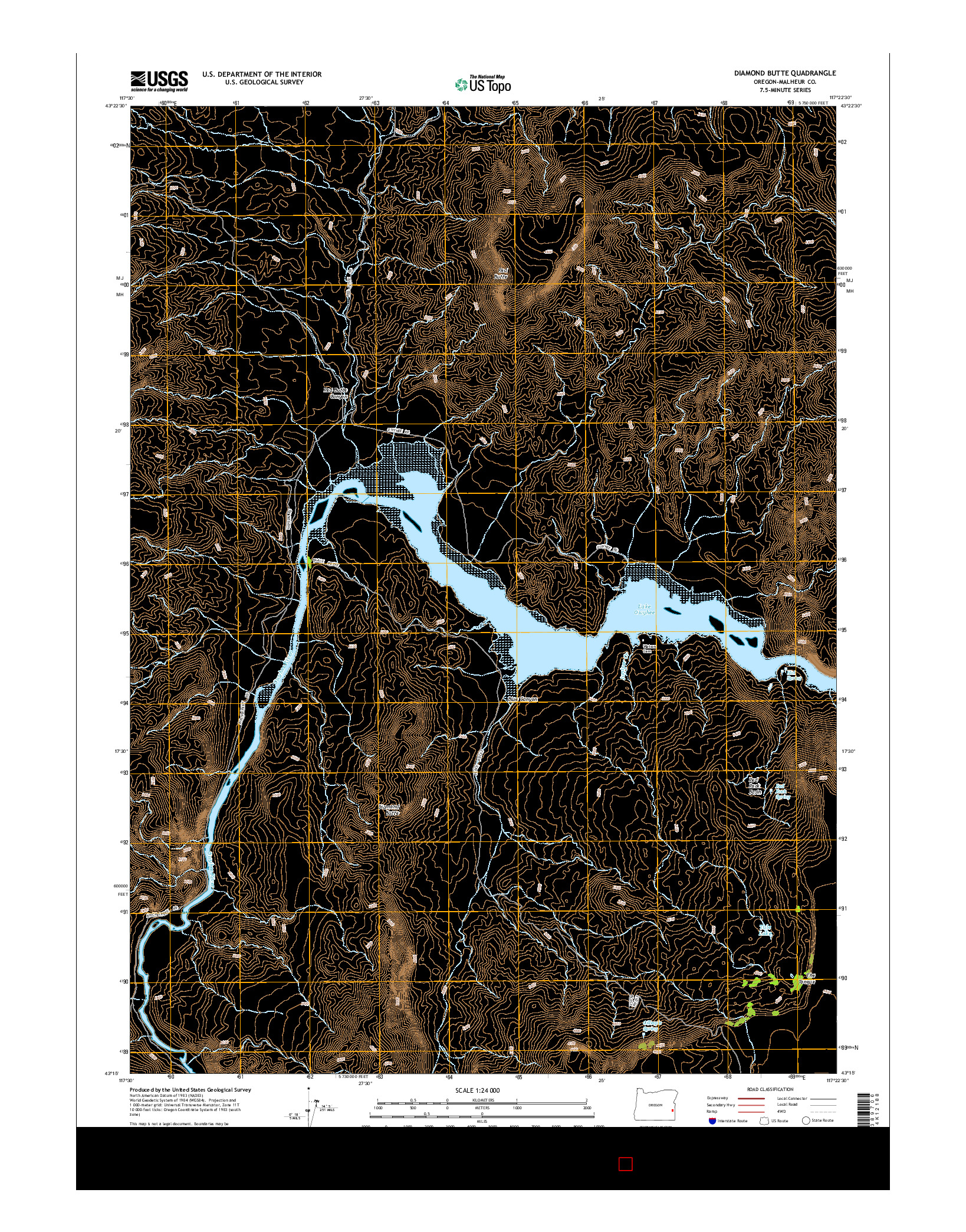 USGS US TOPO 7.5-MINUTE MAP FOR DIAMOND BUTTE, OR 2014