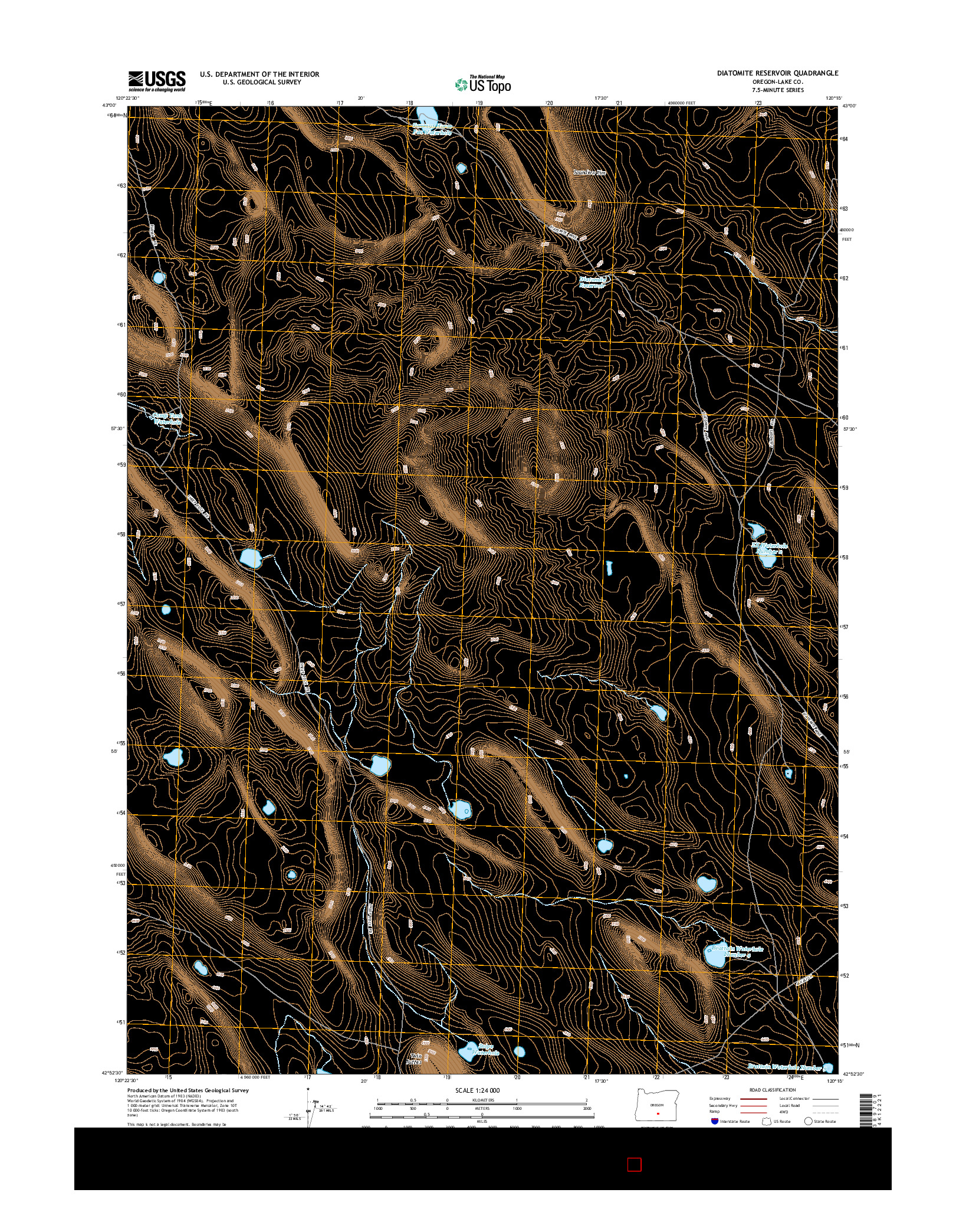 USGS US TOPO 7.5-MINUTE MAP FOR DIATOMITE RESERVOIR, OR 2014