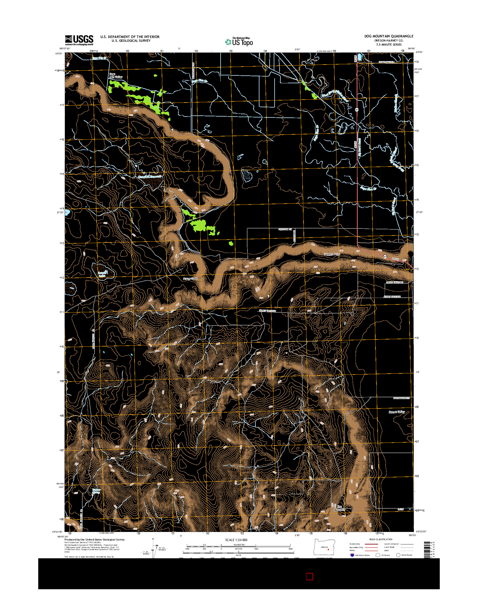 USGS US TOPO 7.5-MINUTE MAP FOR DOG MOUNTAIN, OR 2014