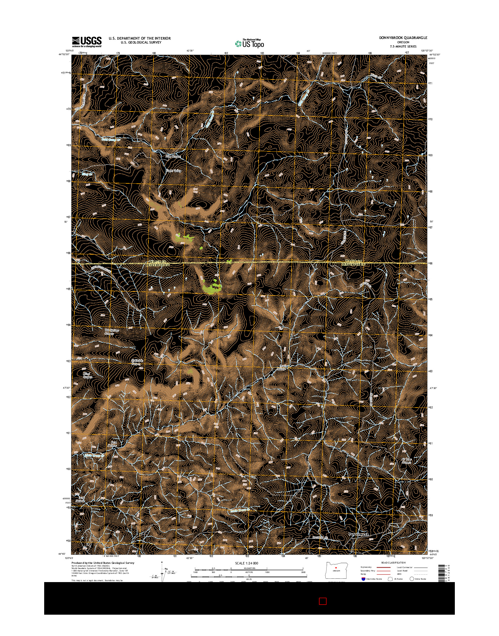 USGS US TOPO 7.5-MINUTE MAP FOR DONNYBROOK, OR 2014