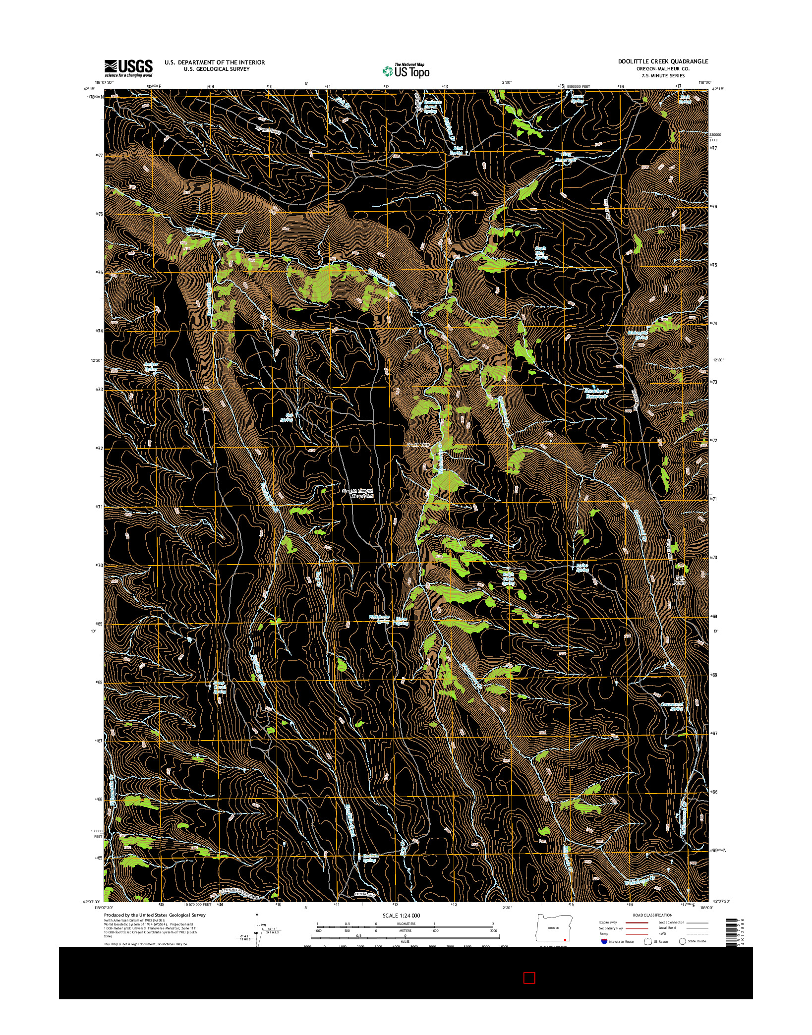 USGS US TOPO 7.5-MINUTE MAP FOR DOOLITTLE CREEK, OR 2014