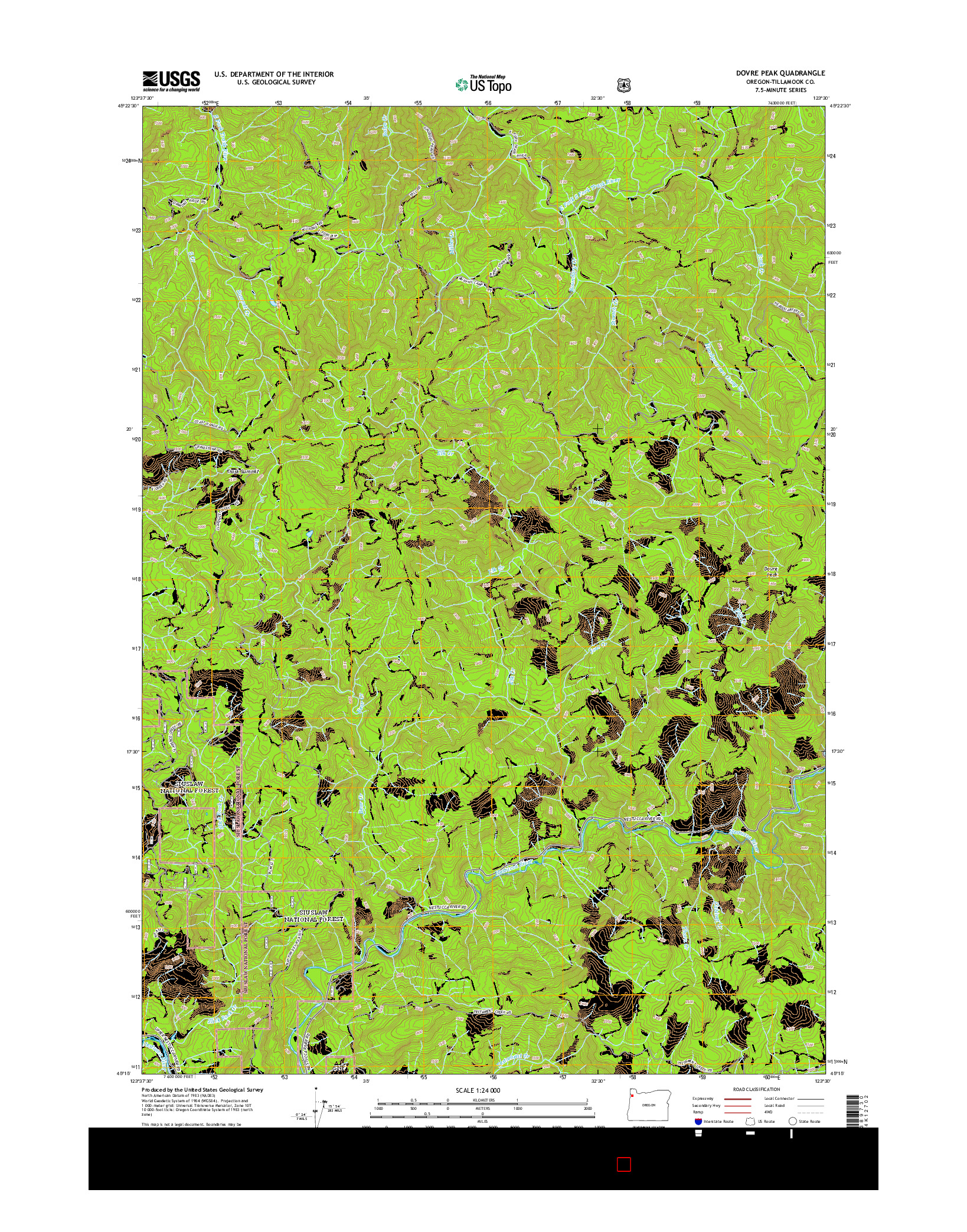 USGS US TOPO 7.5-MINUTE MAP FOR DOVRE PEAK, OR 2014