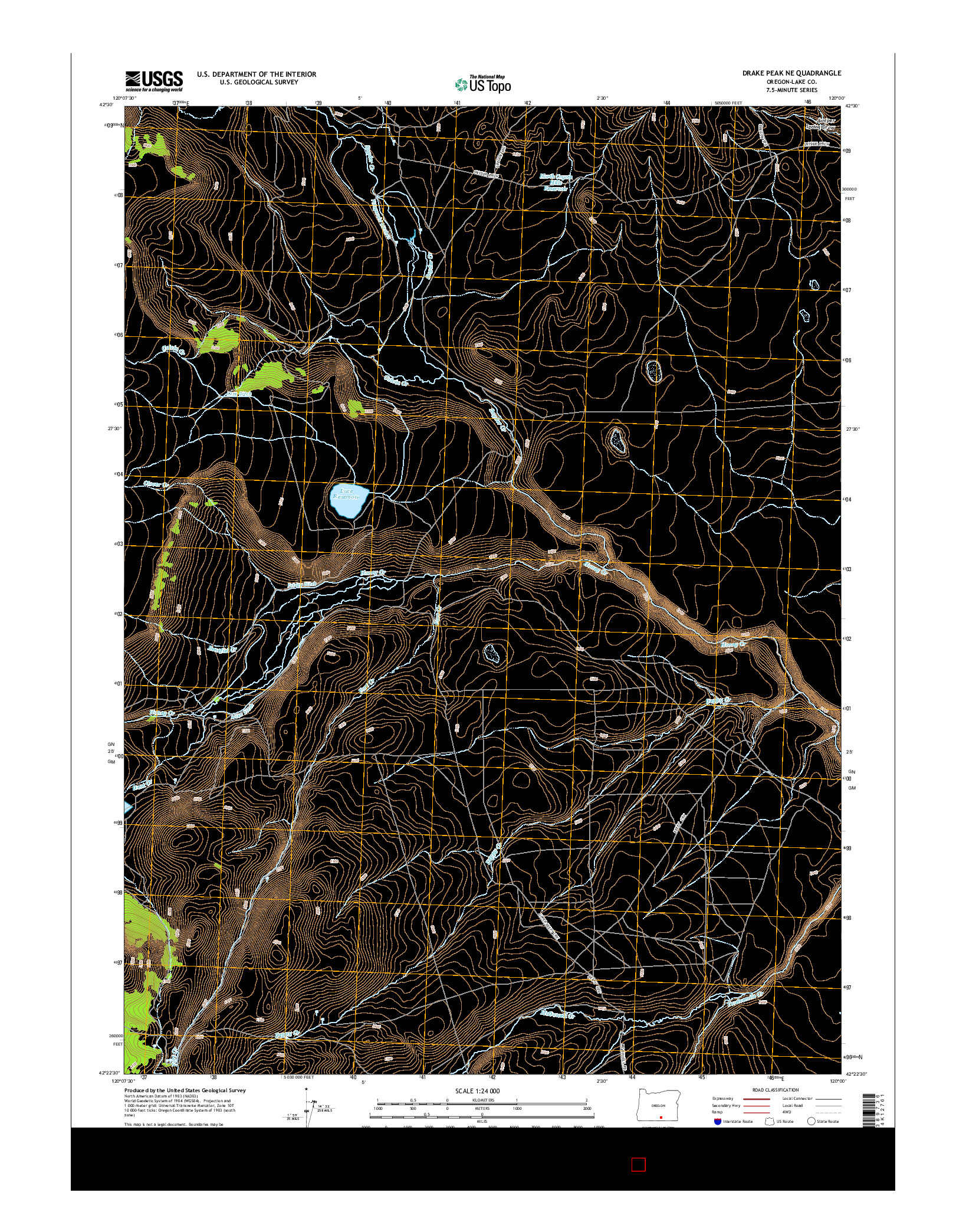 USGS US TOPO 7.5-MINUTE MAP FOR DRAKE PEAK NE, OR 2014