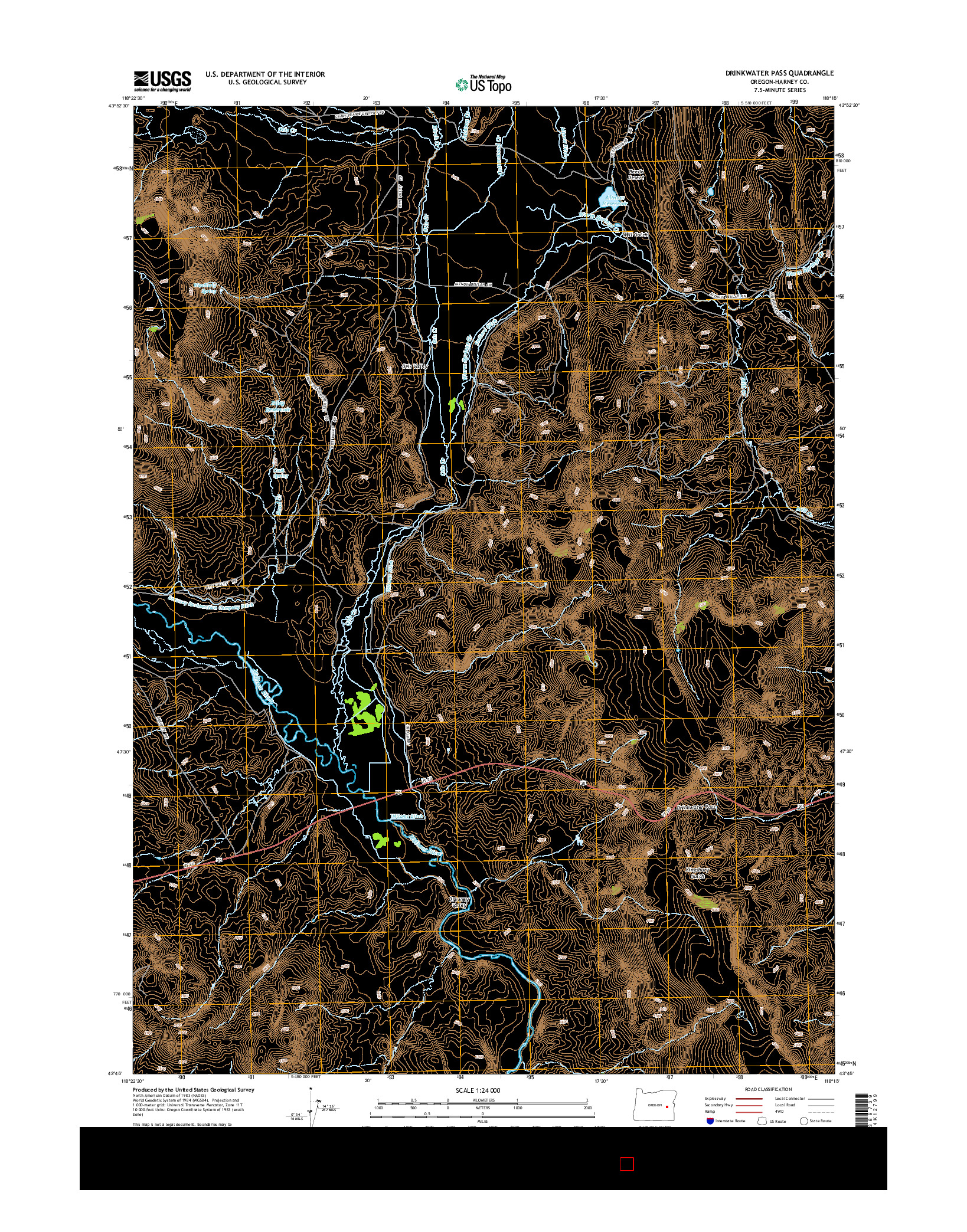 USGS US TOPO 7.5-MINUTE MAP FOR DRINKWATER PASS, OR 2014