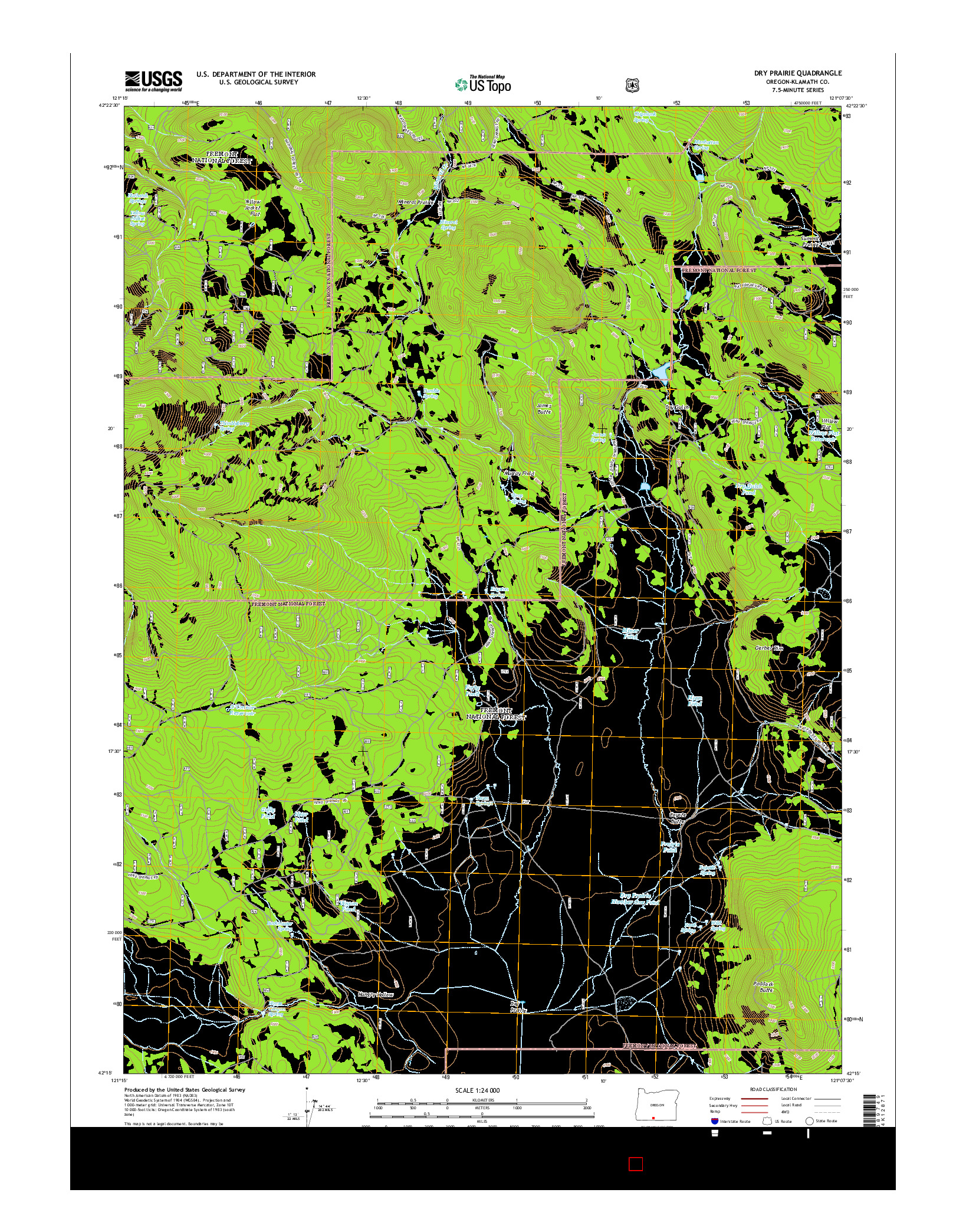 USGS US TOPO 7.5-MINUTE MAP FOR DRY PRAIRIE, OR 2014