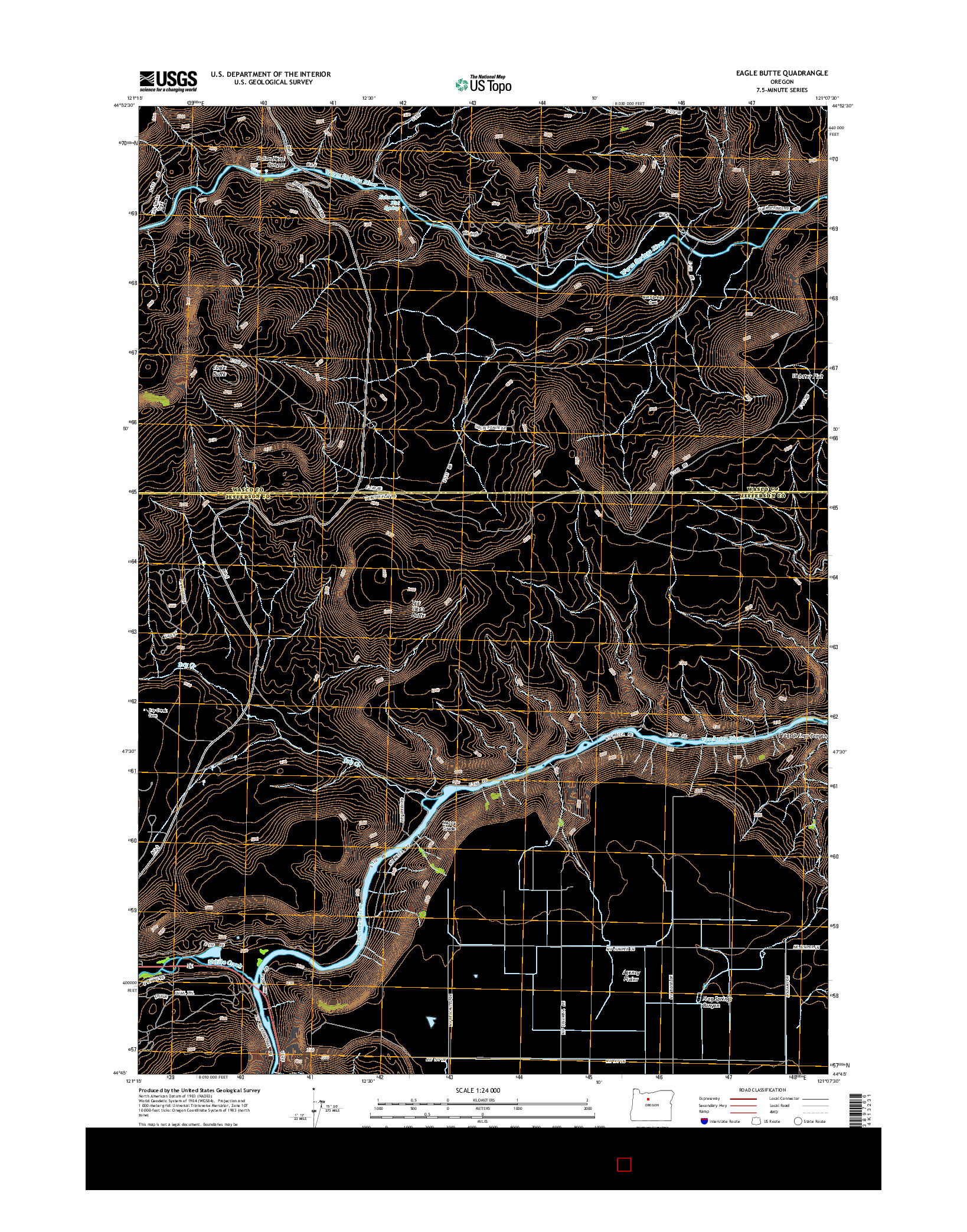 USGS US TOPO 7.5-MINUTE MAP FOR EAGLE BUTTE, OR 2014