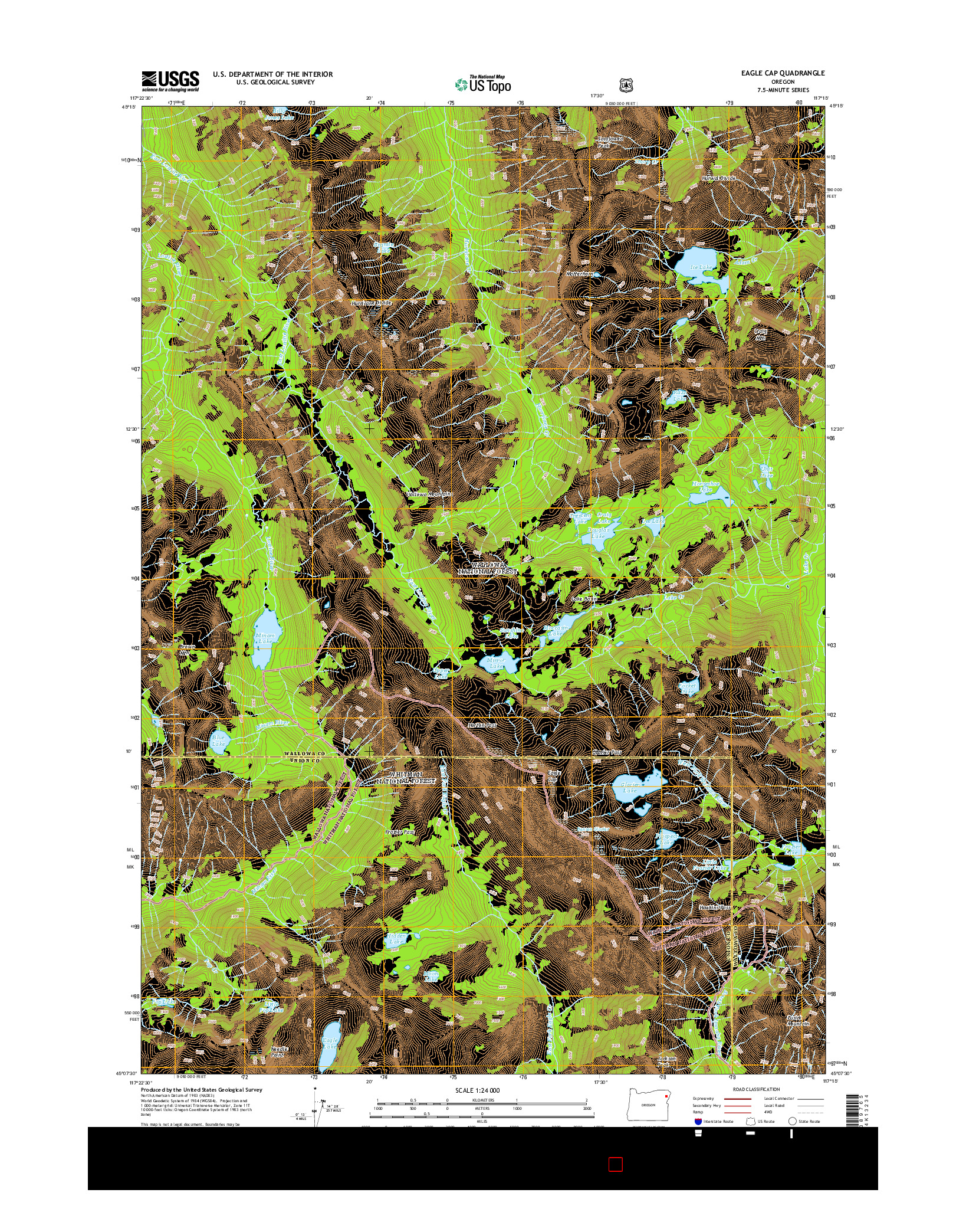 USGS US TOPO 7.5-MINUTE MAP FOR EAGLE CAP, OR 2014