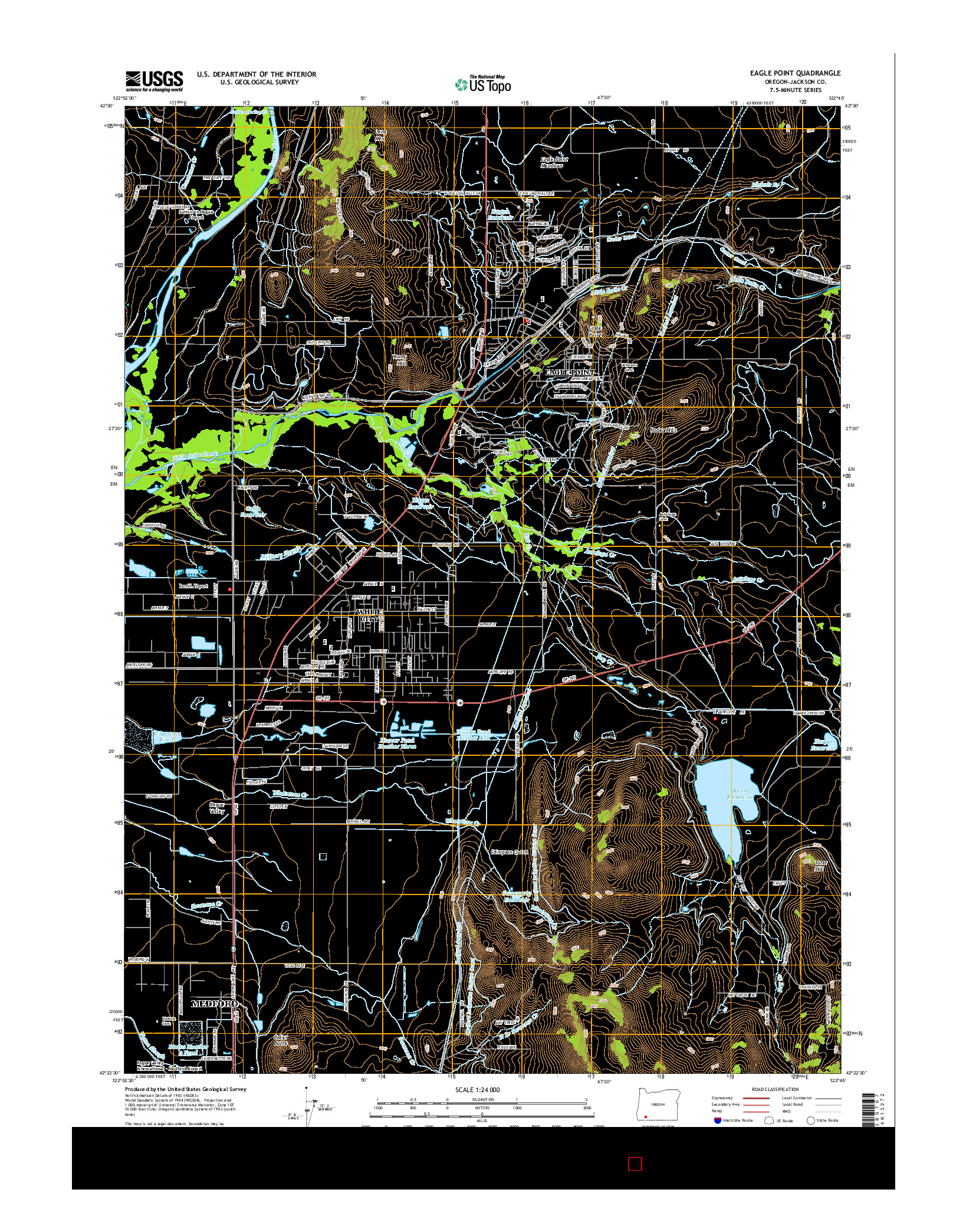 USGS US TOPO 7.5-MINUTE MAP FOR EAGLE POINT, OR 2014