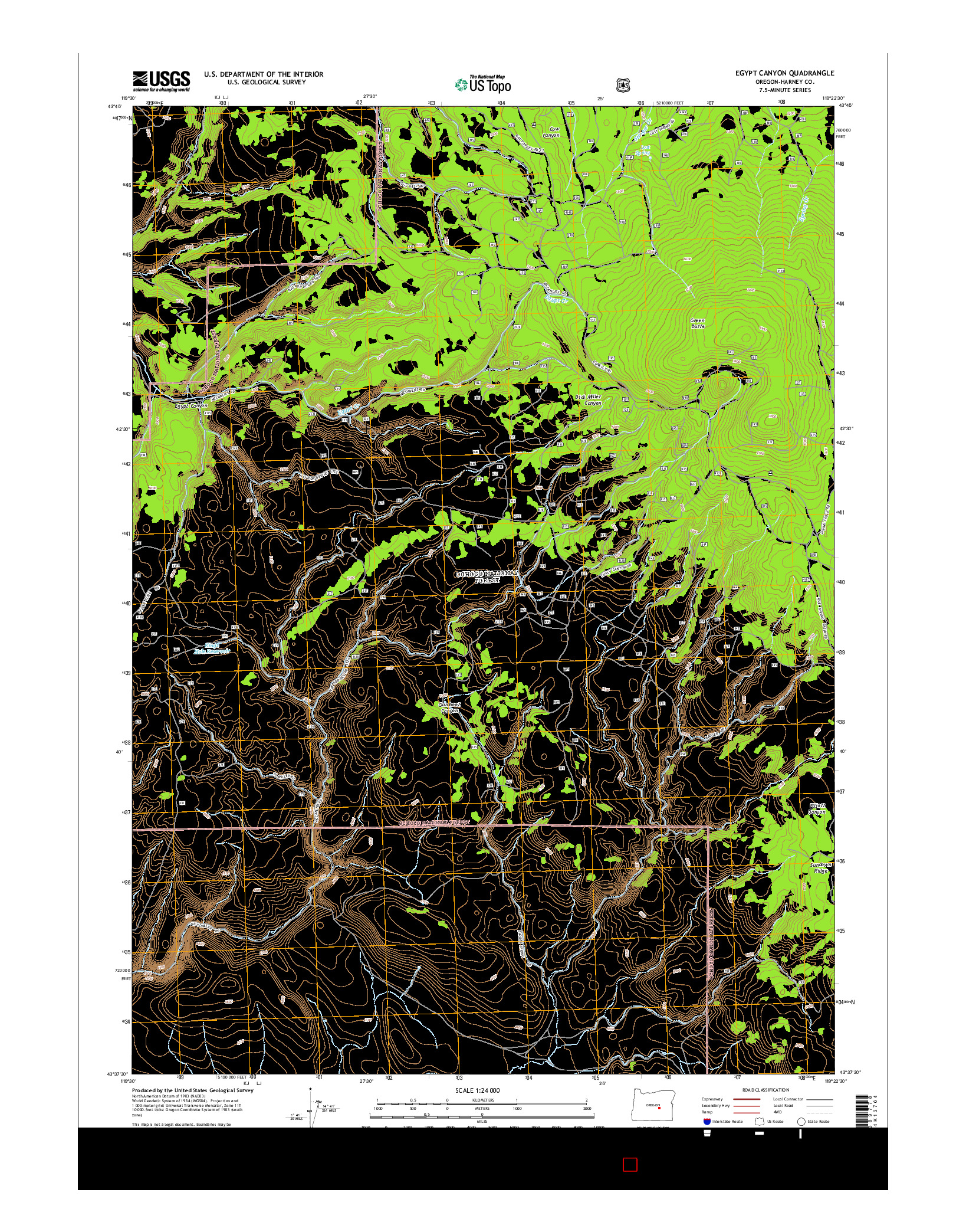 USGS US TOPO 7.5-MINUTE MAP FOR EGYPT CANYON, OR 2014