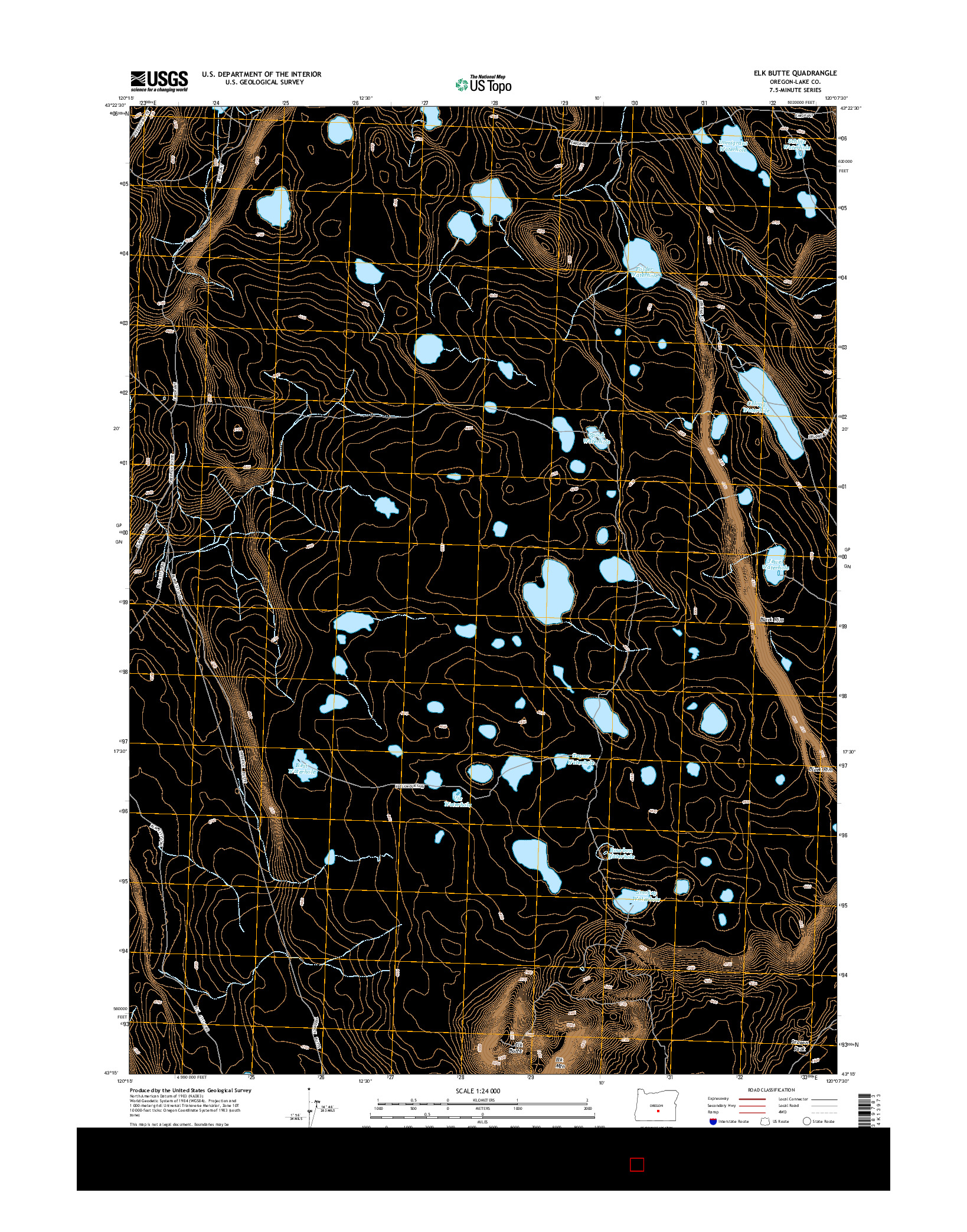 USGS US TOPO 7.5-MINUTE MAP FOR ELK BUTTE, OR 2014